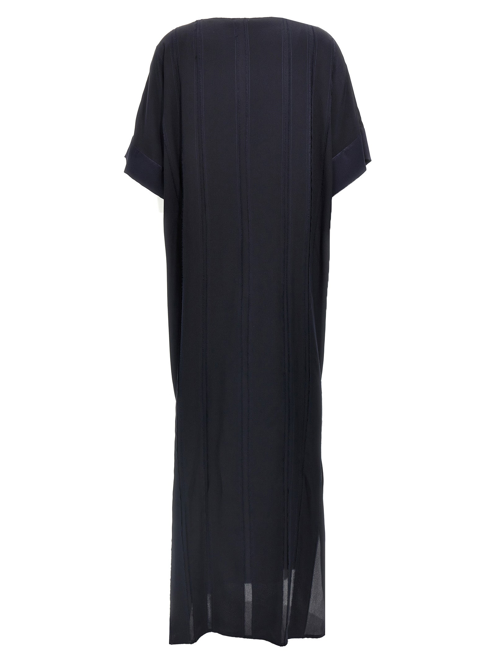 DI.LA3 PARI' Langes Seidenkleid in Blau