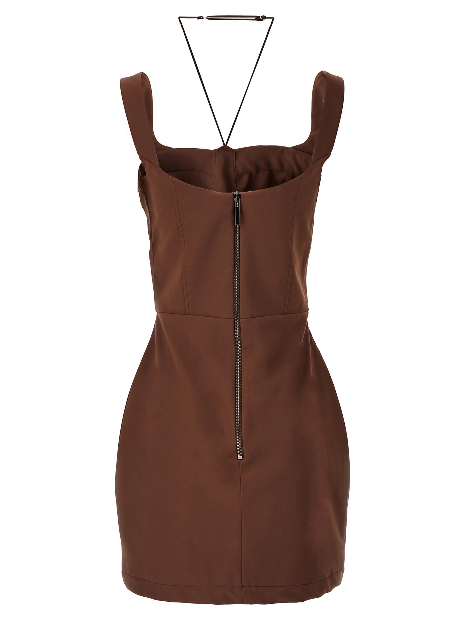 Nensi Dojaka Kurzes Kleid aus braunem Polyamid