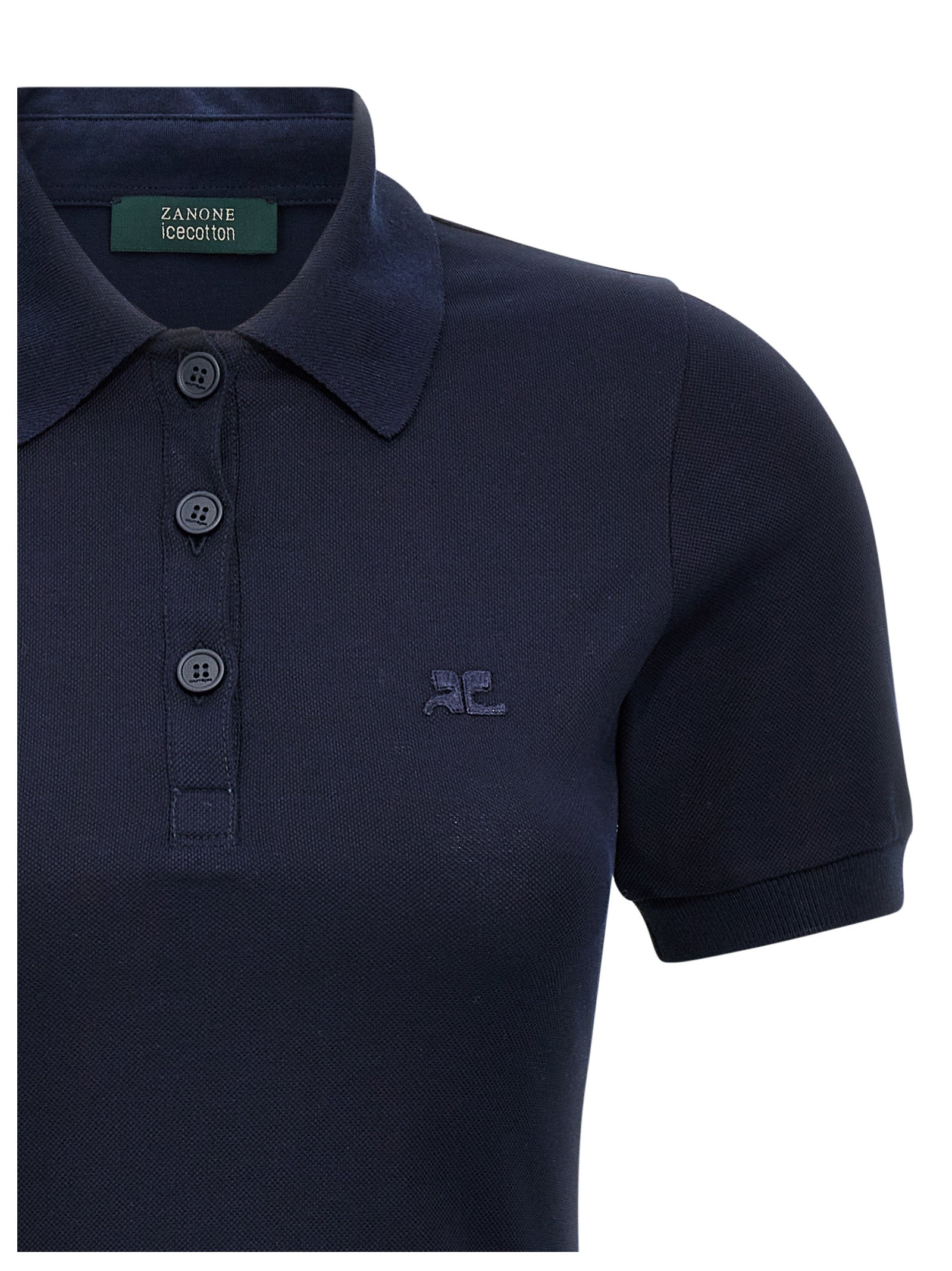 Courrèges Kurzes blaues Baumwollkleid