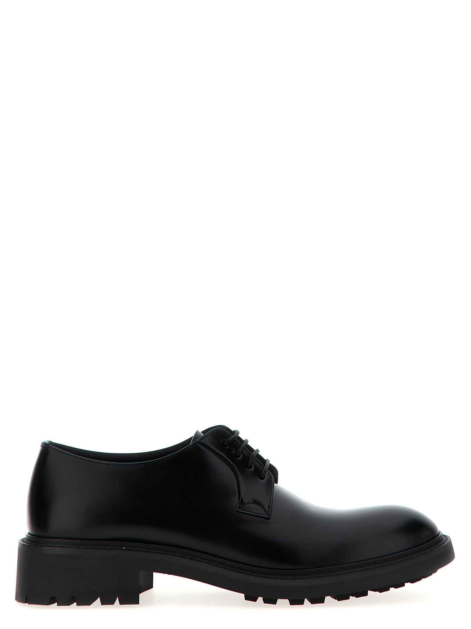 Saint Laurent Schwarze Oxford- und Derby-Schuhe aus Lammleder