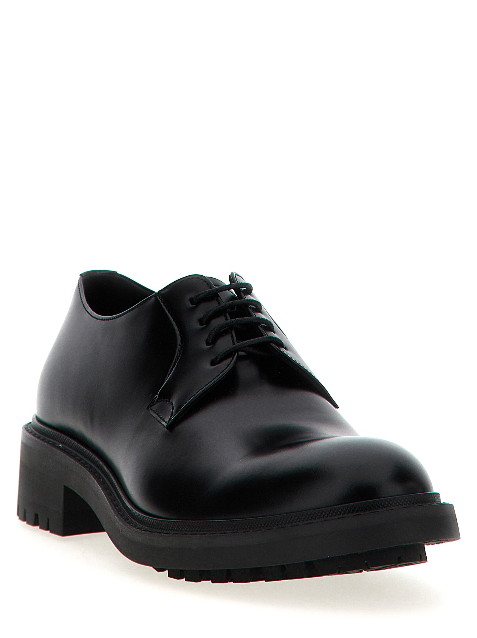 Saint Laurent Schwarze Oxford- und Derby-Schuhe aus Lammleder