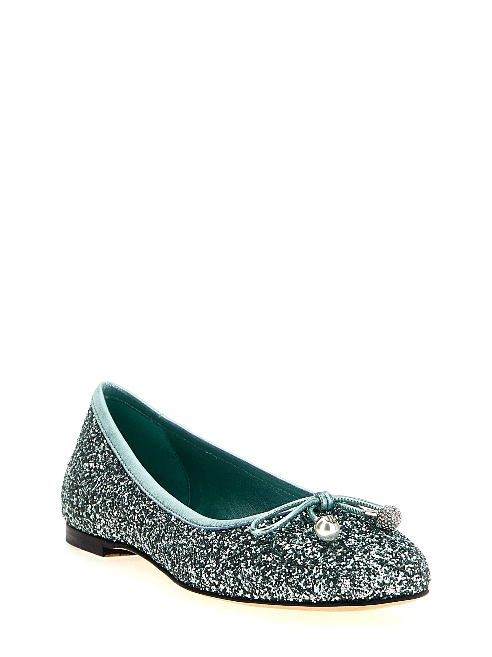 Jimmy Choo Zweifarbige Ballerinas aus Textil