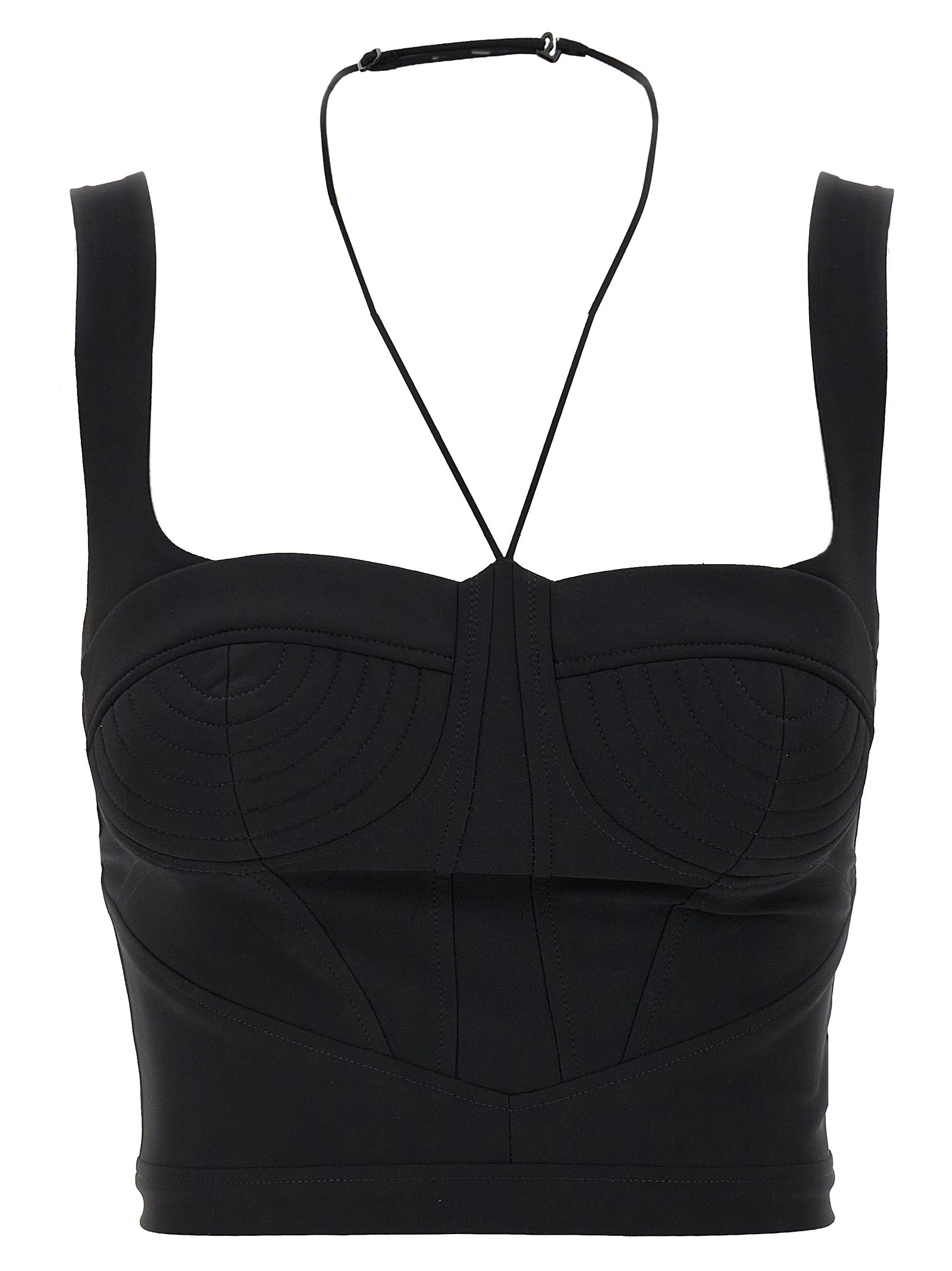 Nensi Dojaka Schwarze Polyamid-Tanktops