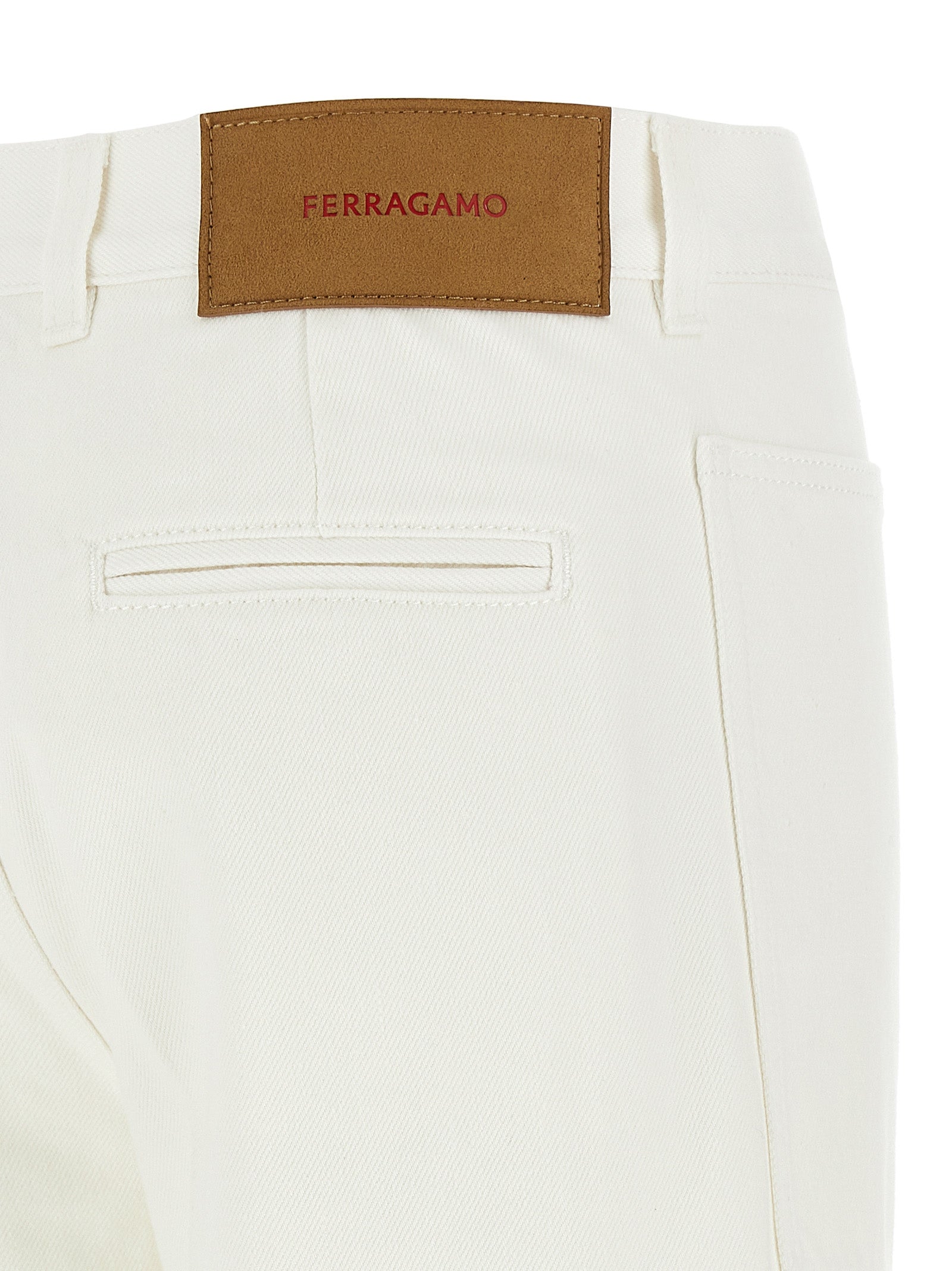 Ferragamo Weiße Baumwolljeans im geraden Schnitt