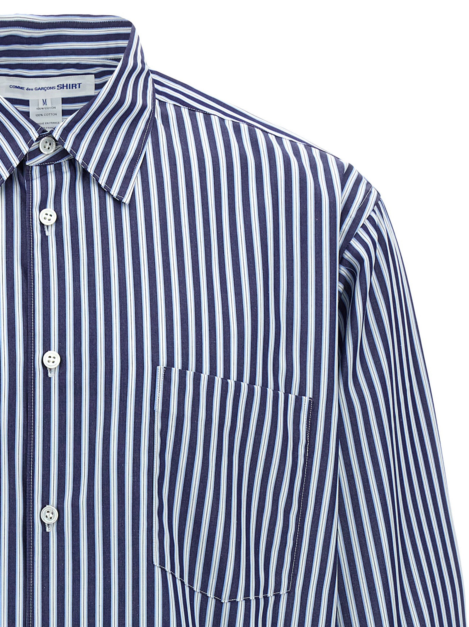 Comme Des Garçons Blaue Baumwollbluse