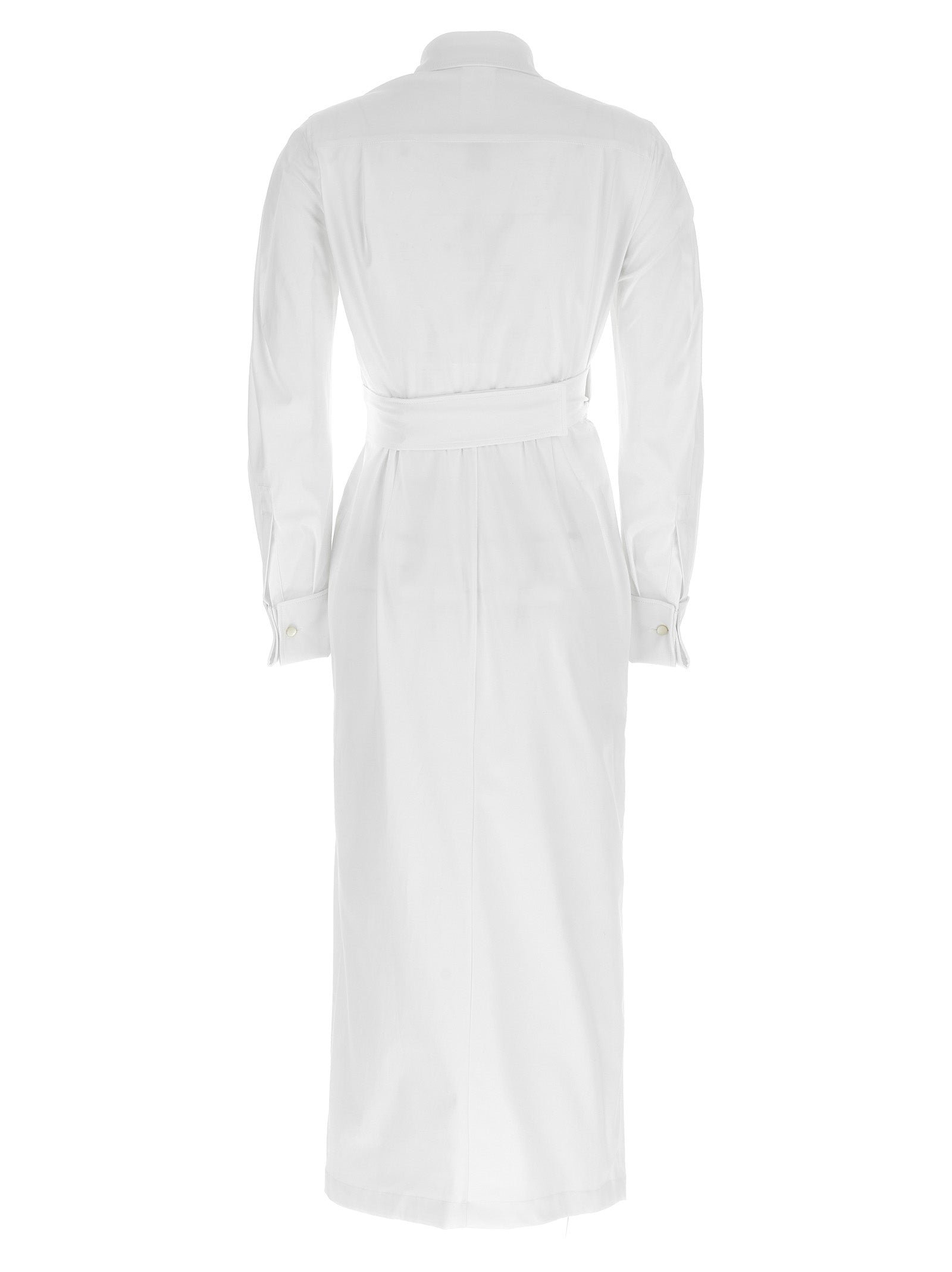 Max Mara Weißes Baumwoll-Maxikleid