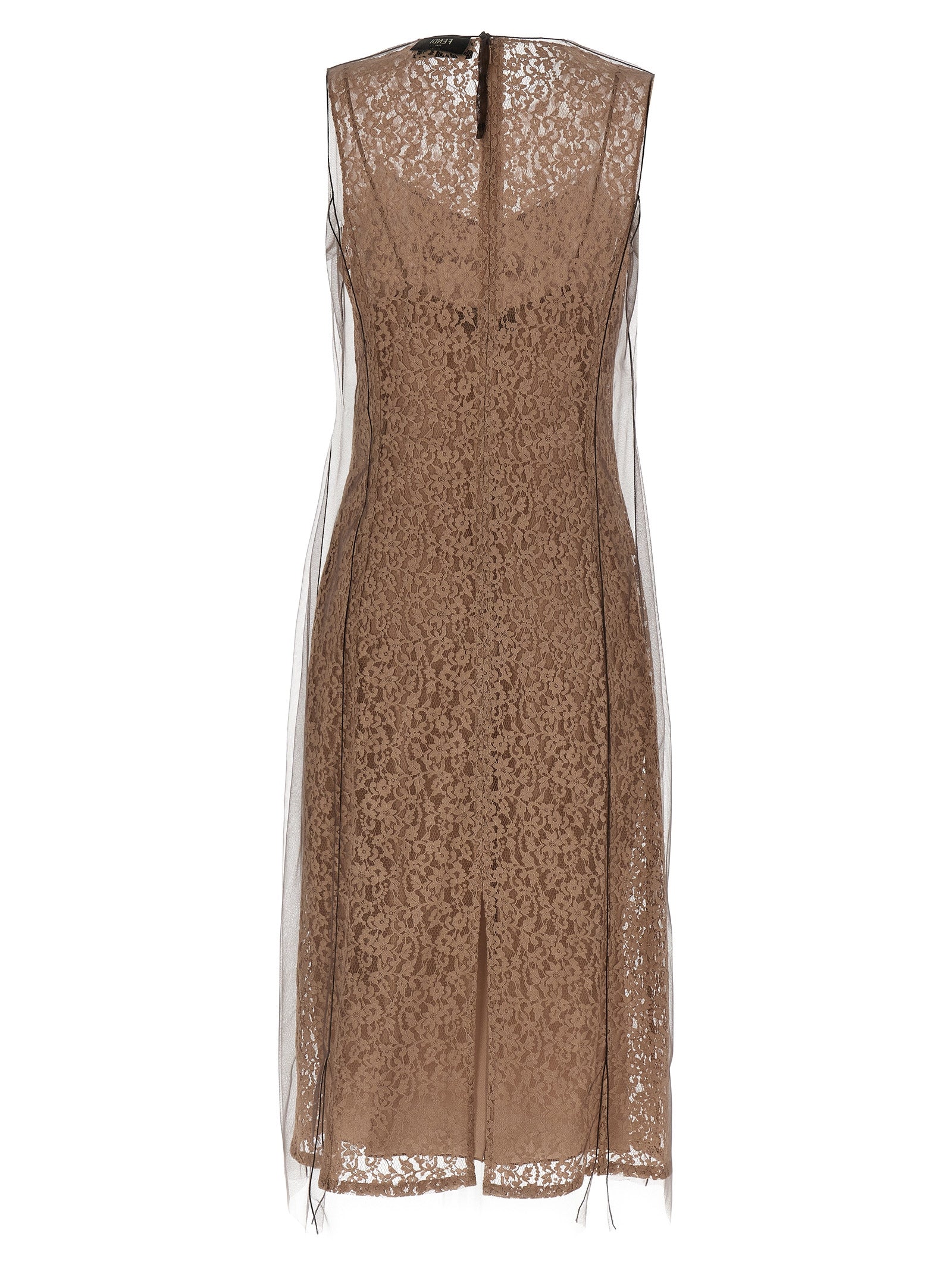 Fendi Beige Baumwoll-Midikleid