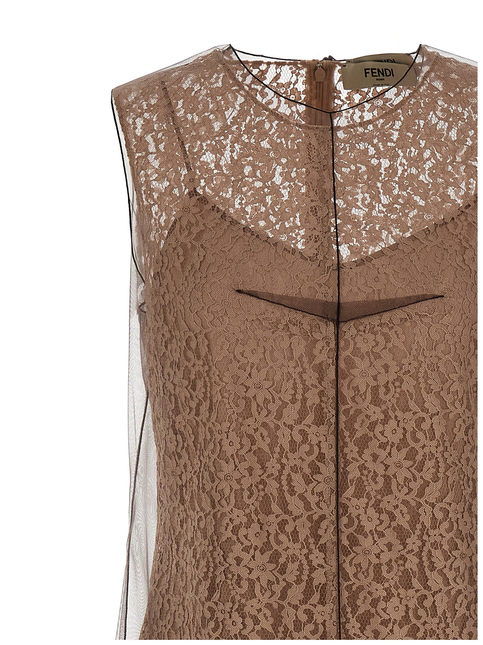Fendi Beige Baumwoll-Midikleid