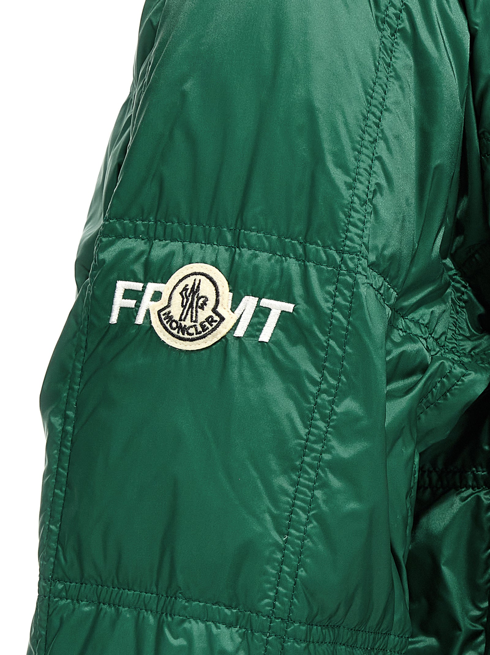 MONCLER GENIUS Zweifarbige Polyamid-Steppjacke in voller Länge