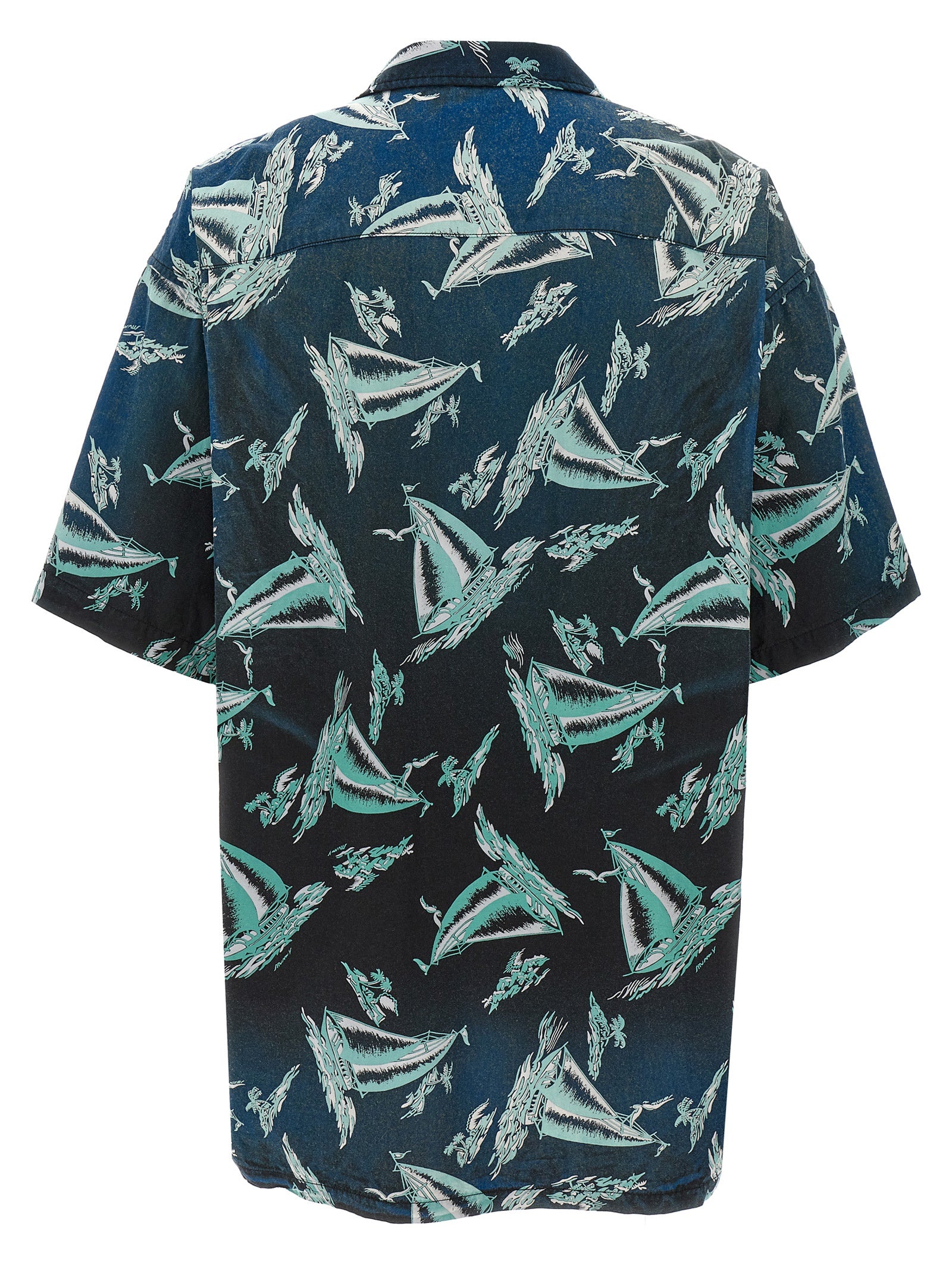 Maison Mihara Yasuhiro Blaue Rayon-Bluse