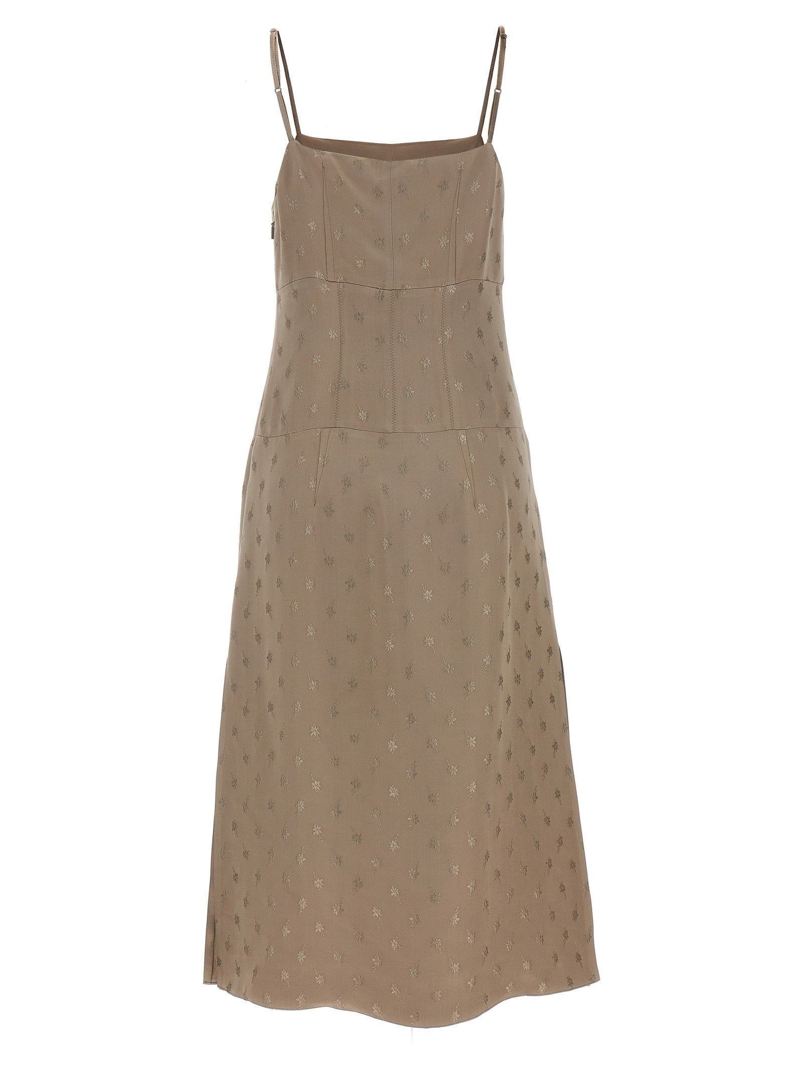 Fendi Graues Seiden-Midikleid