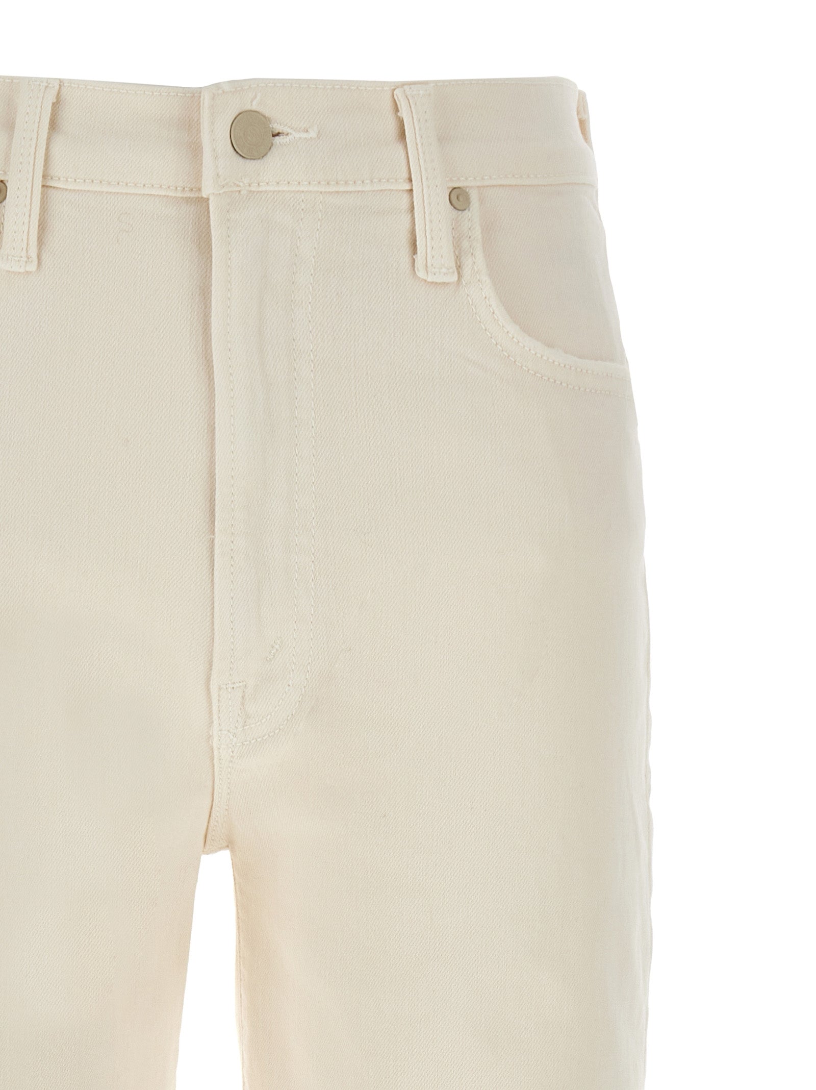 Mother Denim Weiße High-Waist-Jeans aus Baumwolle