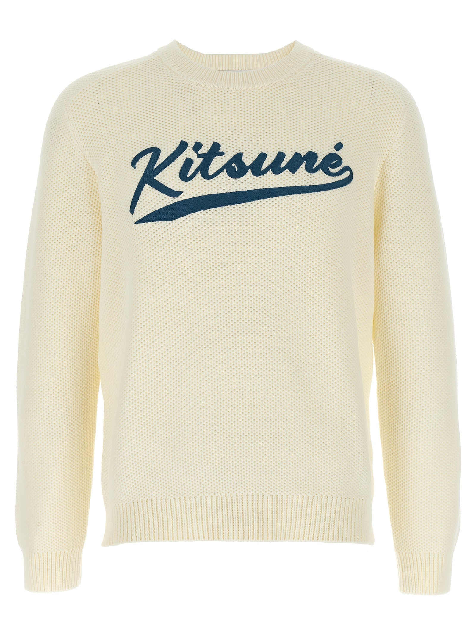 Maison Kitsuné Weißer Strickcardigan aus Baumwolle