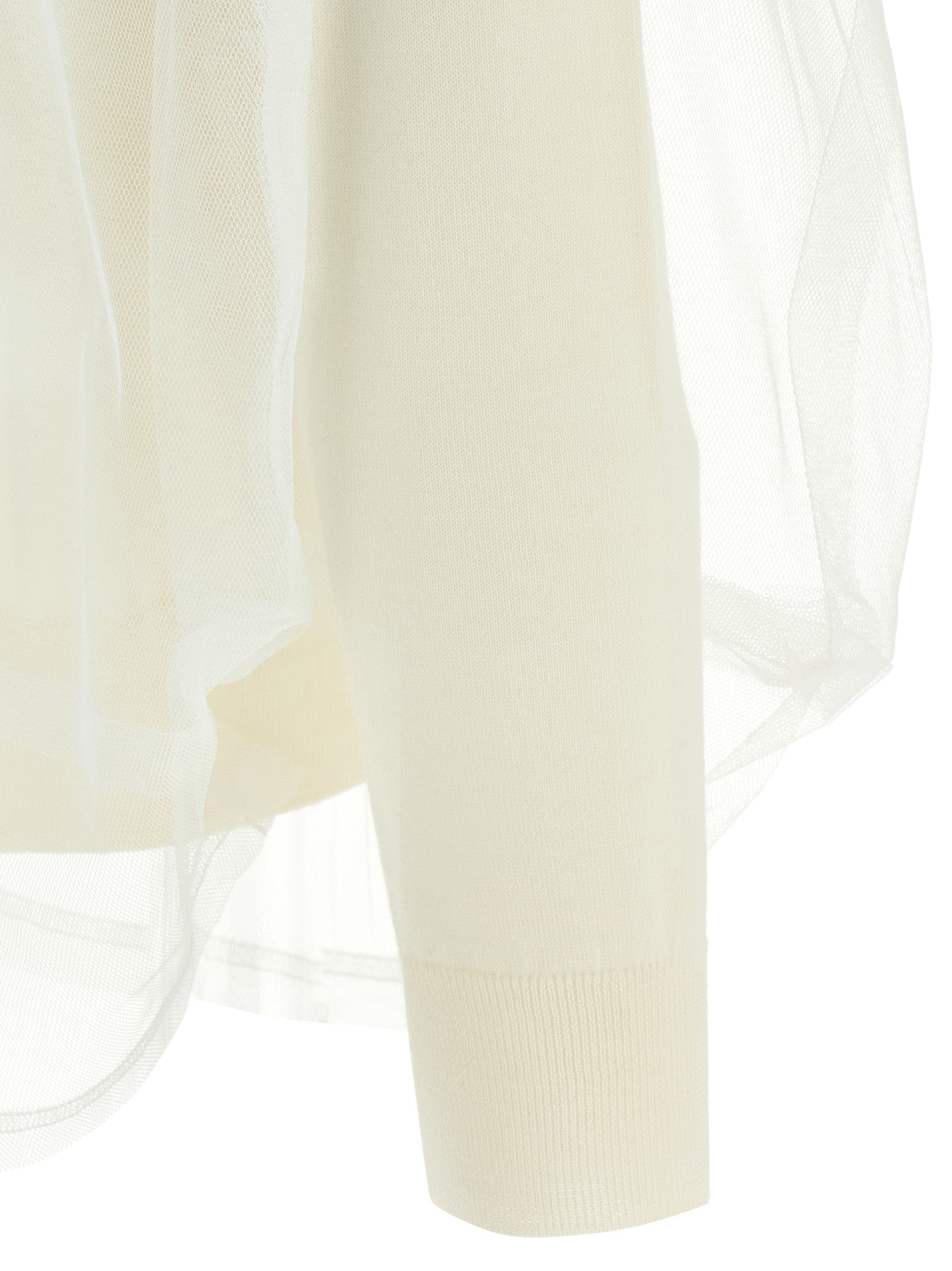 Comme Des Garçons Weiße Wollstrickjacke