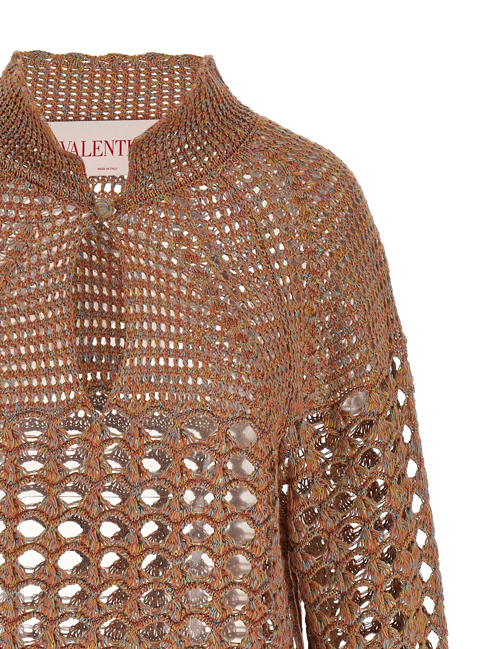 Valentino Garavani Mehrfarbige Strickjacke aus Leinen