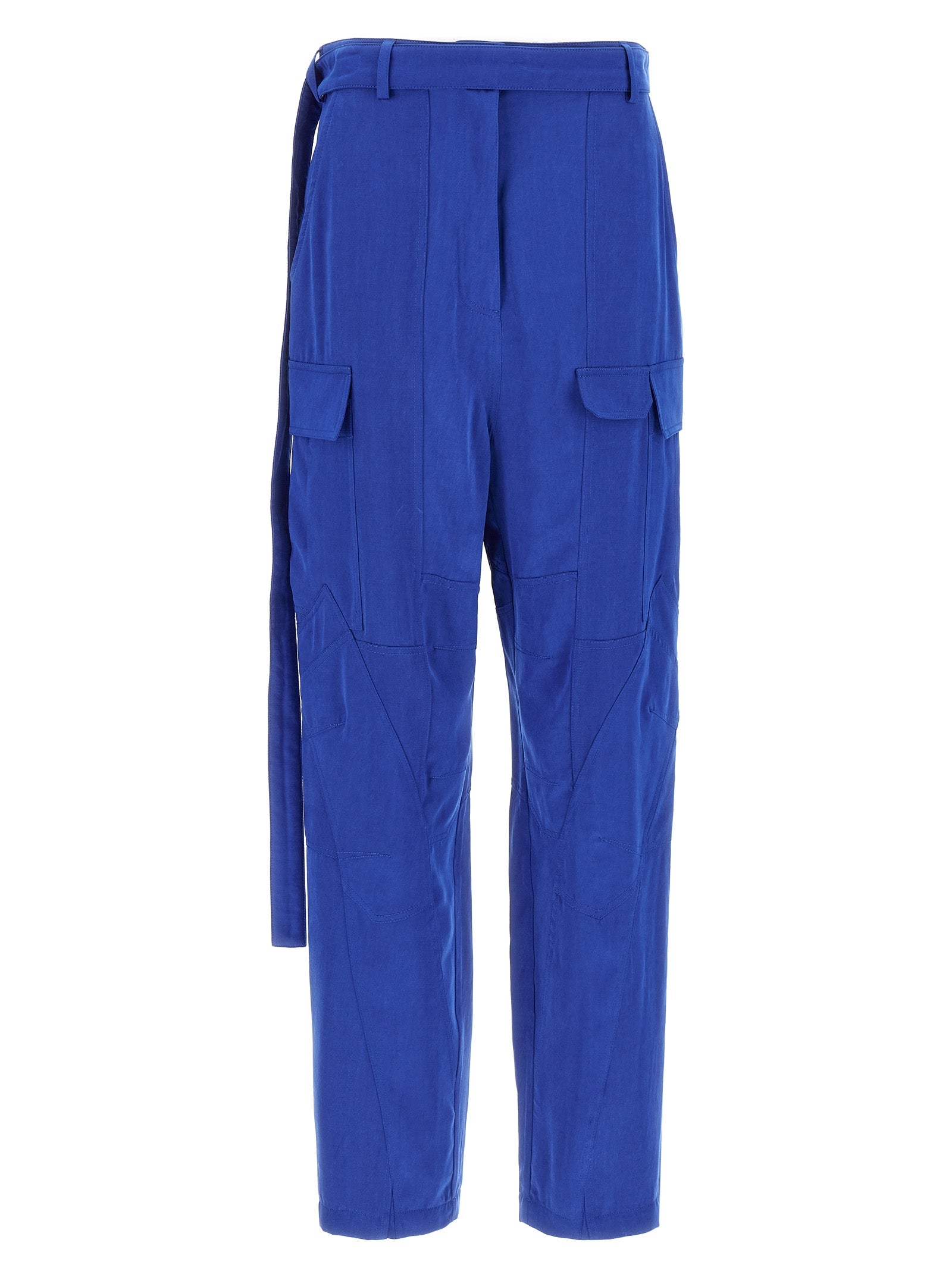 Ferragamo Blaue Lyocell Cargo-Hose
