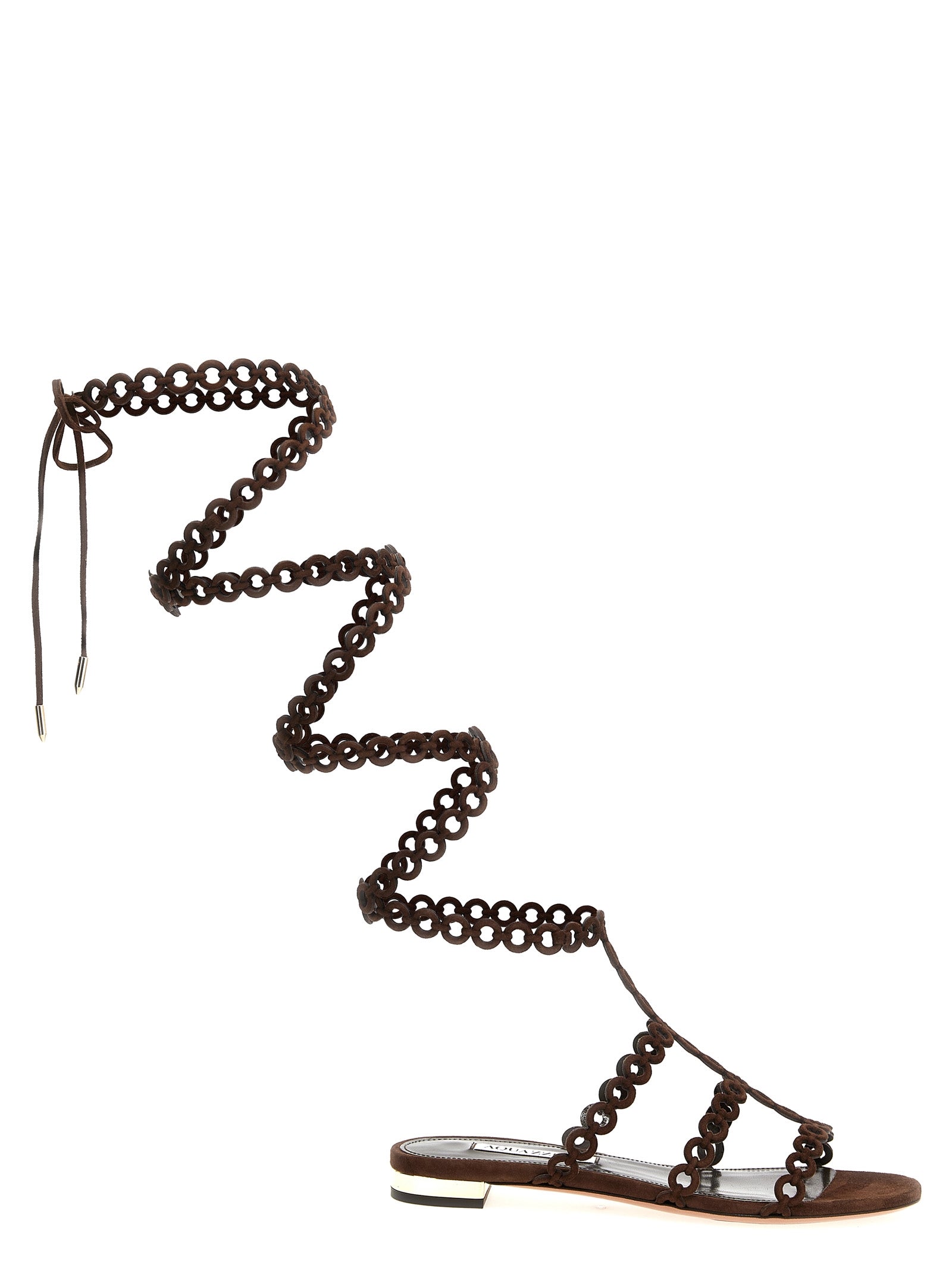 Aquazzura Braune Sandalen aus Ziegenleder