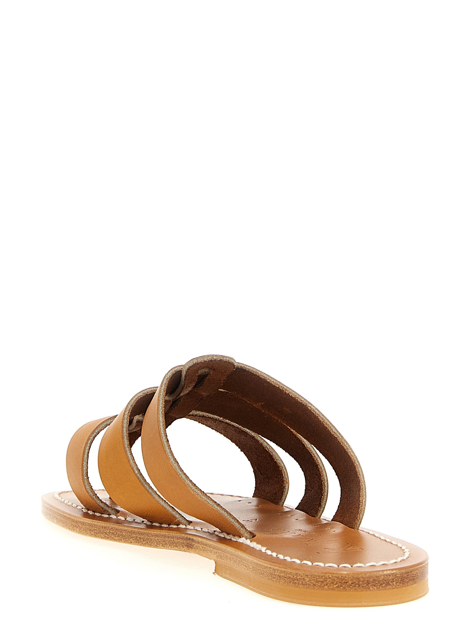 K.JACQUES SAINT TROPEZ Beige Kuhleder-Slipper