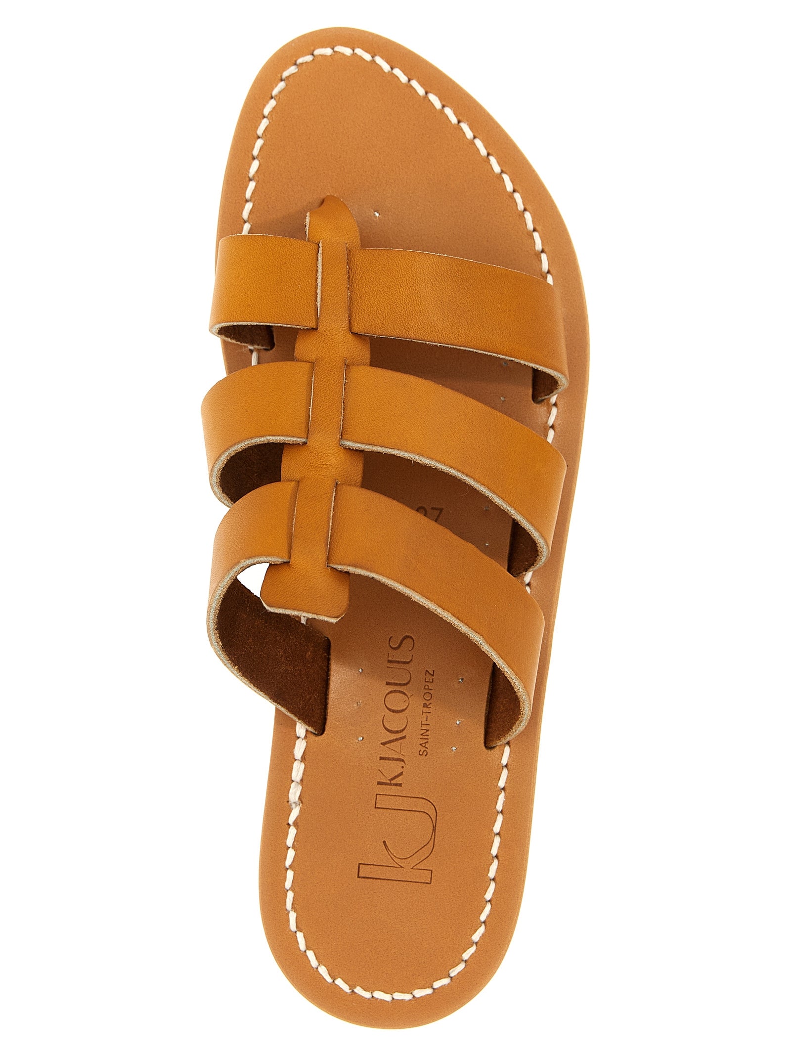 K.JACQUES SAINT TROPEZ Beige Kuhleder-Slipper