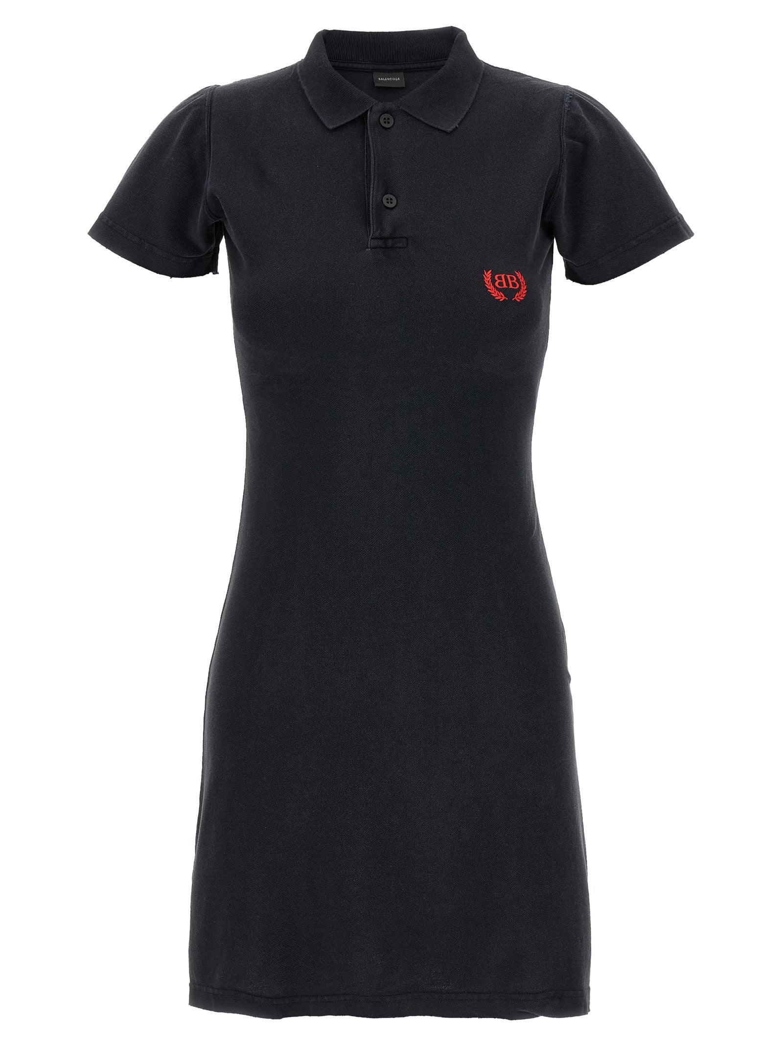 Balenciaga Schwarzes kurzes Baumwollkleid