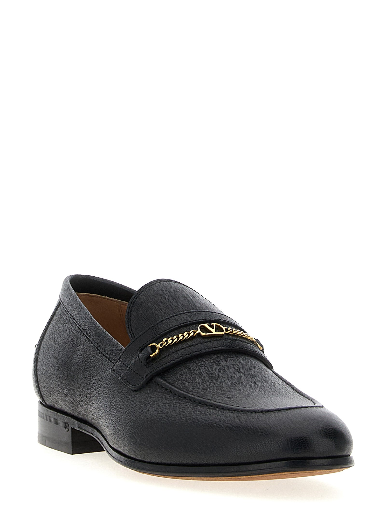 Valentino Garavani Schwarze Loafer aus Ziegenleder zum Hineinschlüpfen