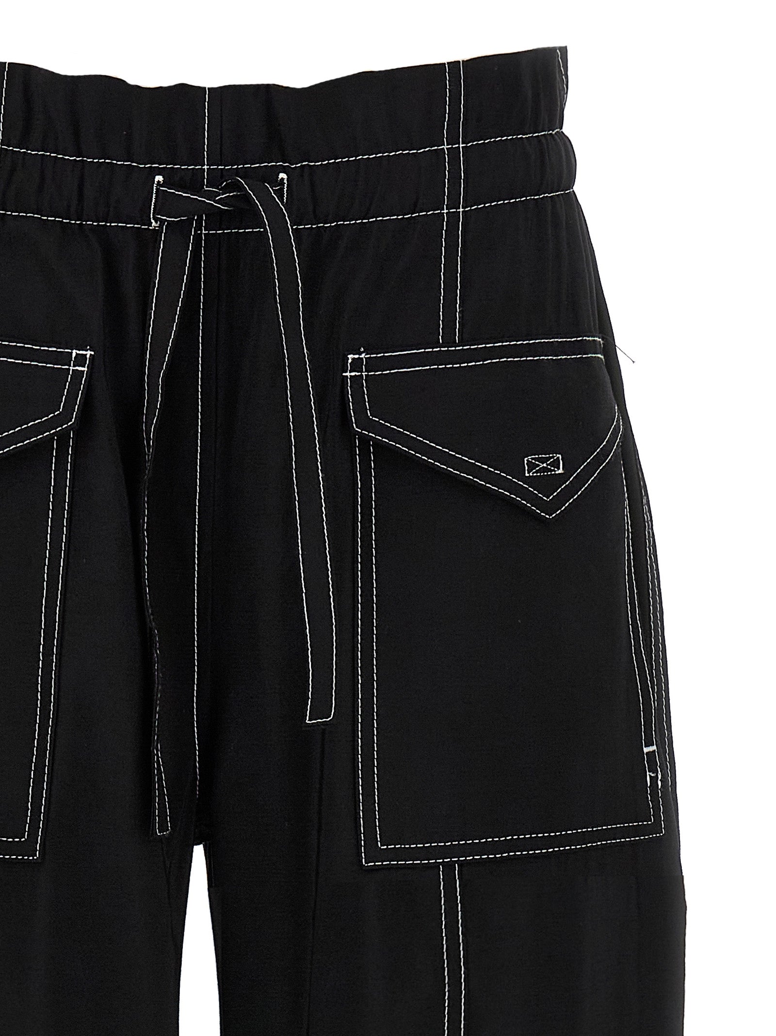 Ganni Schwarze Freizeithose aus Viskose
