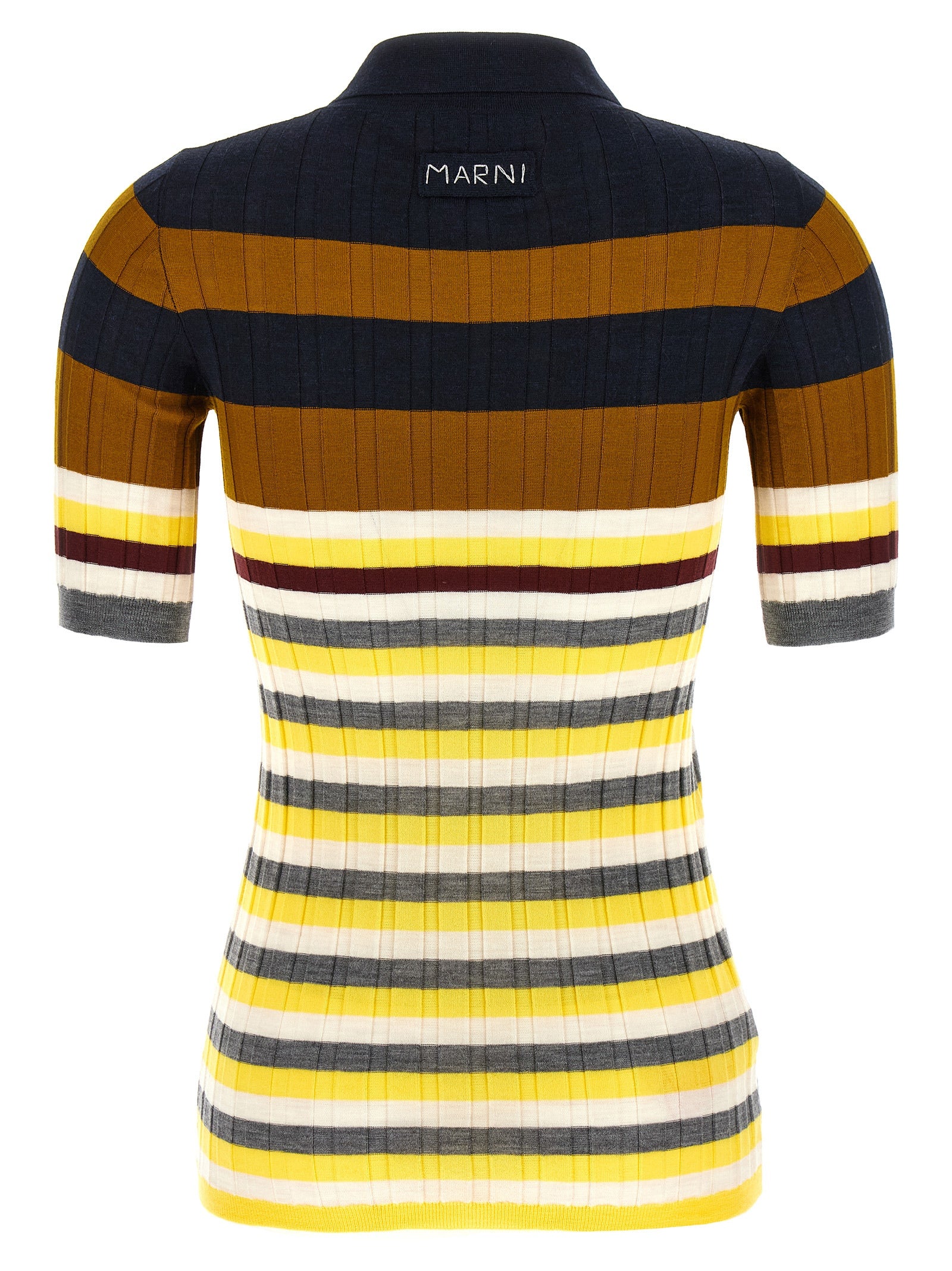 Marni Mehrfarbiges Poloshirt aus reiner Schurwolle