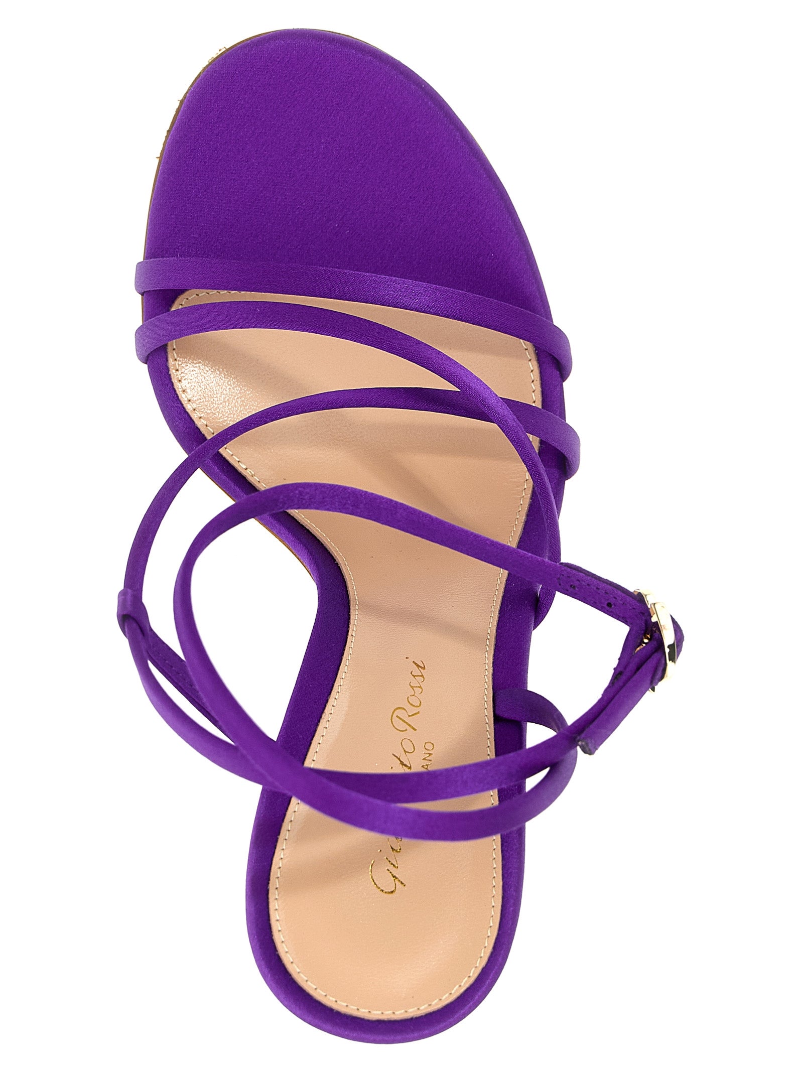Gianvito Rossi Lila Stoff-Stiletto-Sandalen