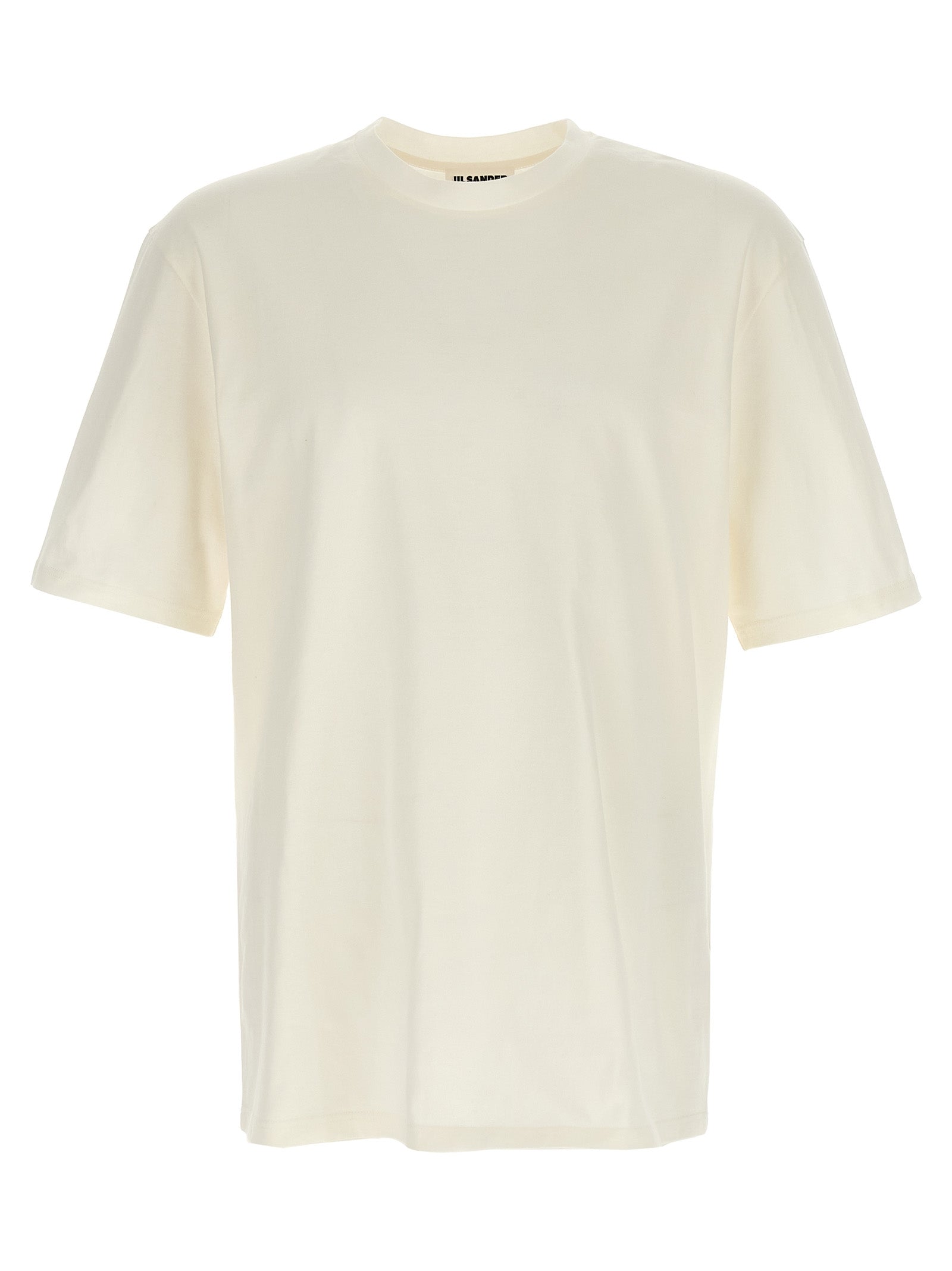 Jil Sander Weißes Langarm-T-Shirt aus Baumwolle