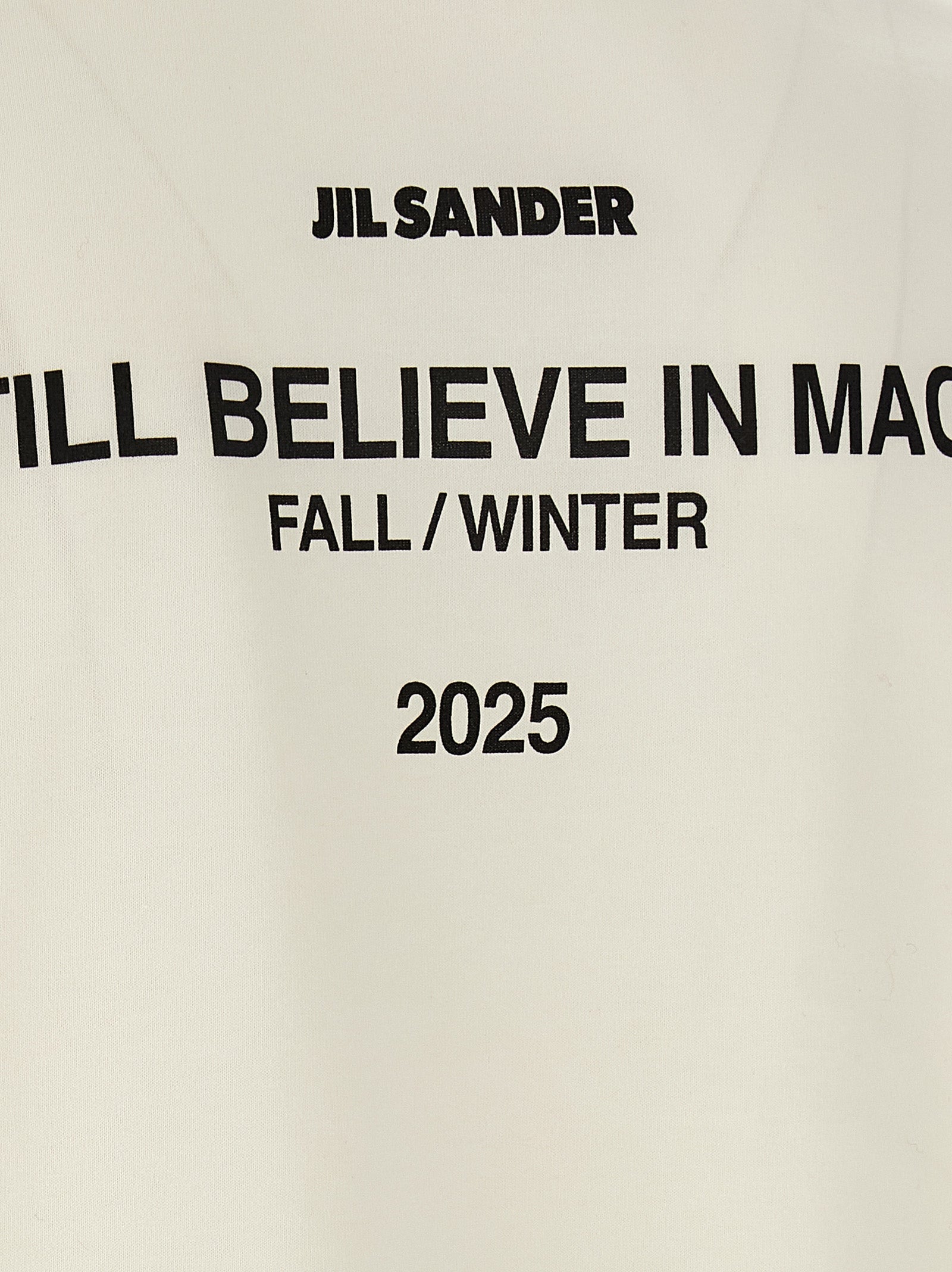 Jil Sander Weißes Langarm-T-Shirt aus Baumwolle