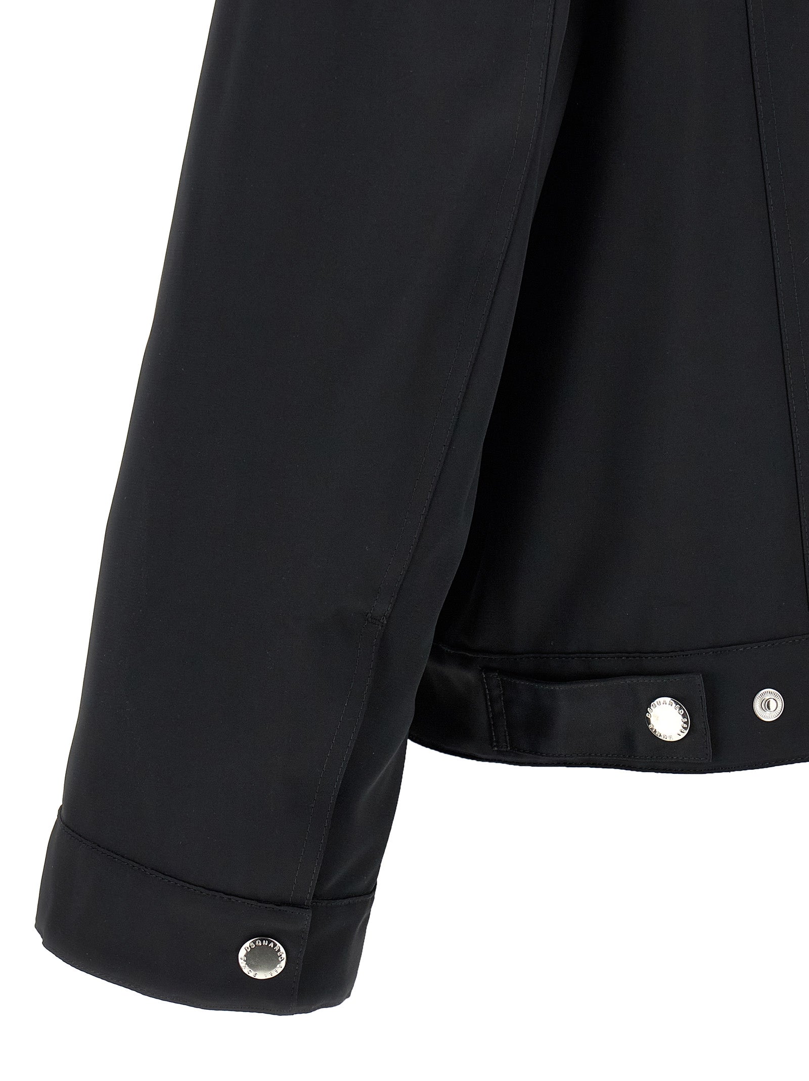 Dsquared² Schwarze Polyester-Jacke in voller Länge