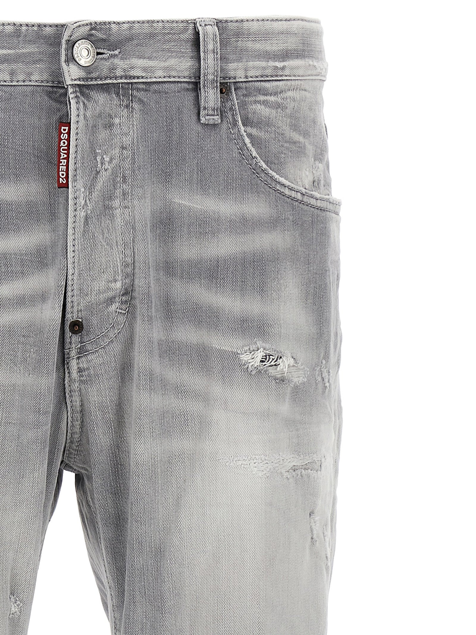 Dsquared² Graue Jeans aus Baumwolle im geraden Schnitt