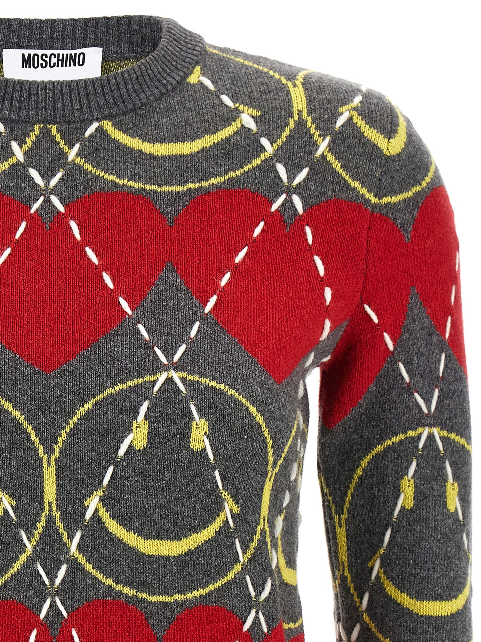 Moschino Mehrfarbige Wollstrickjacke