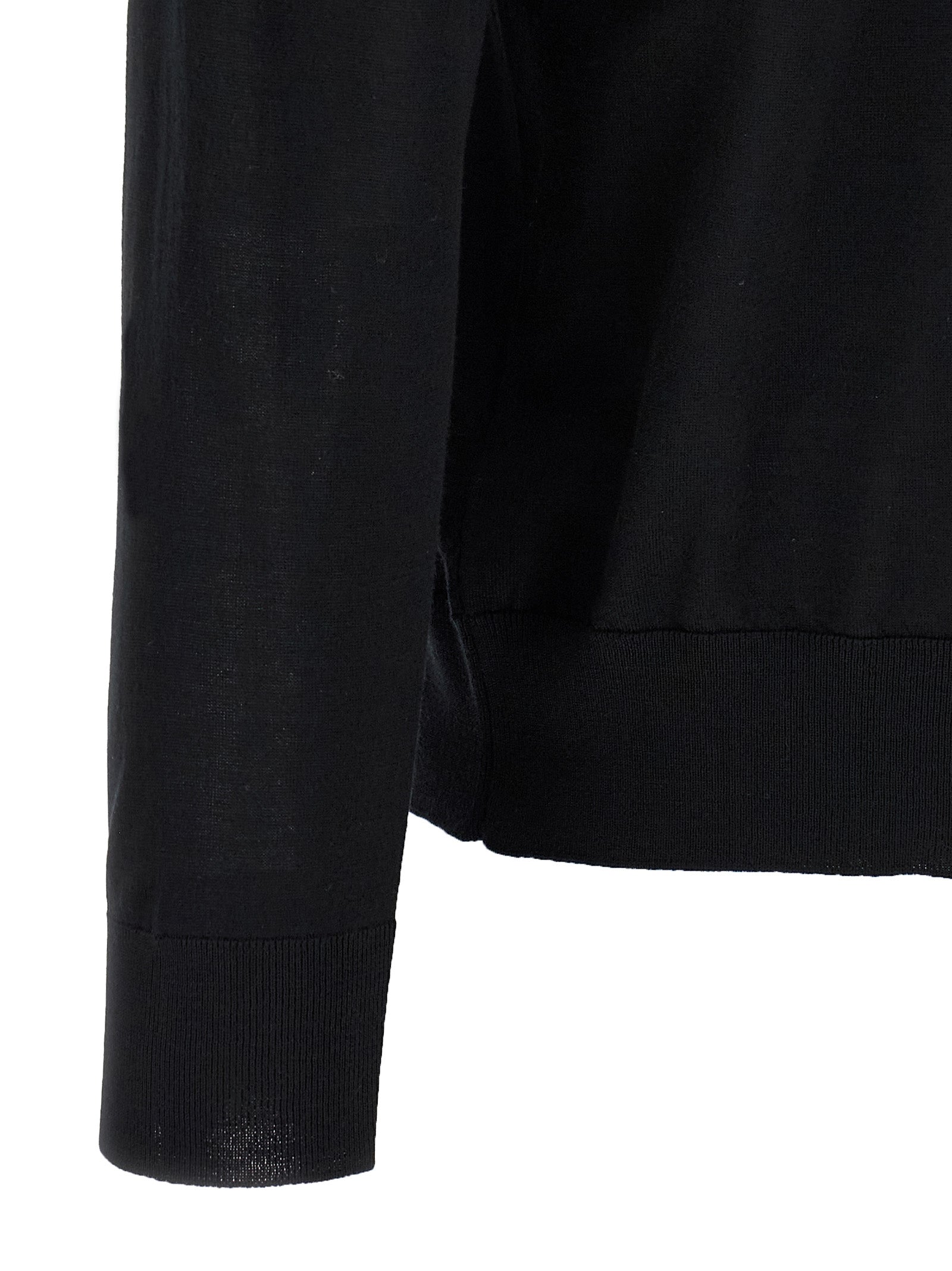 Kiton Schwarzes Woll-Poloshirt