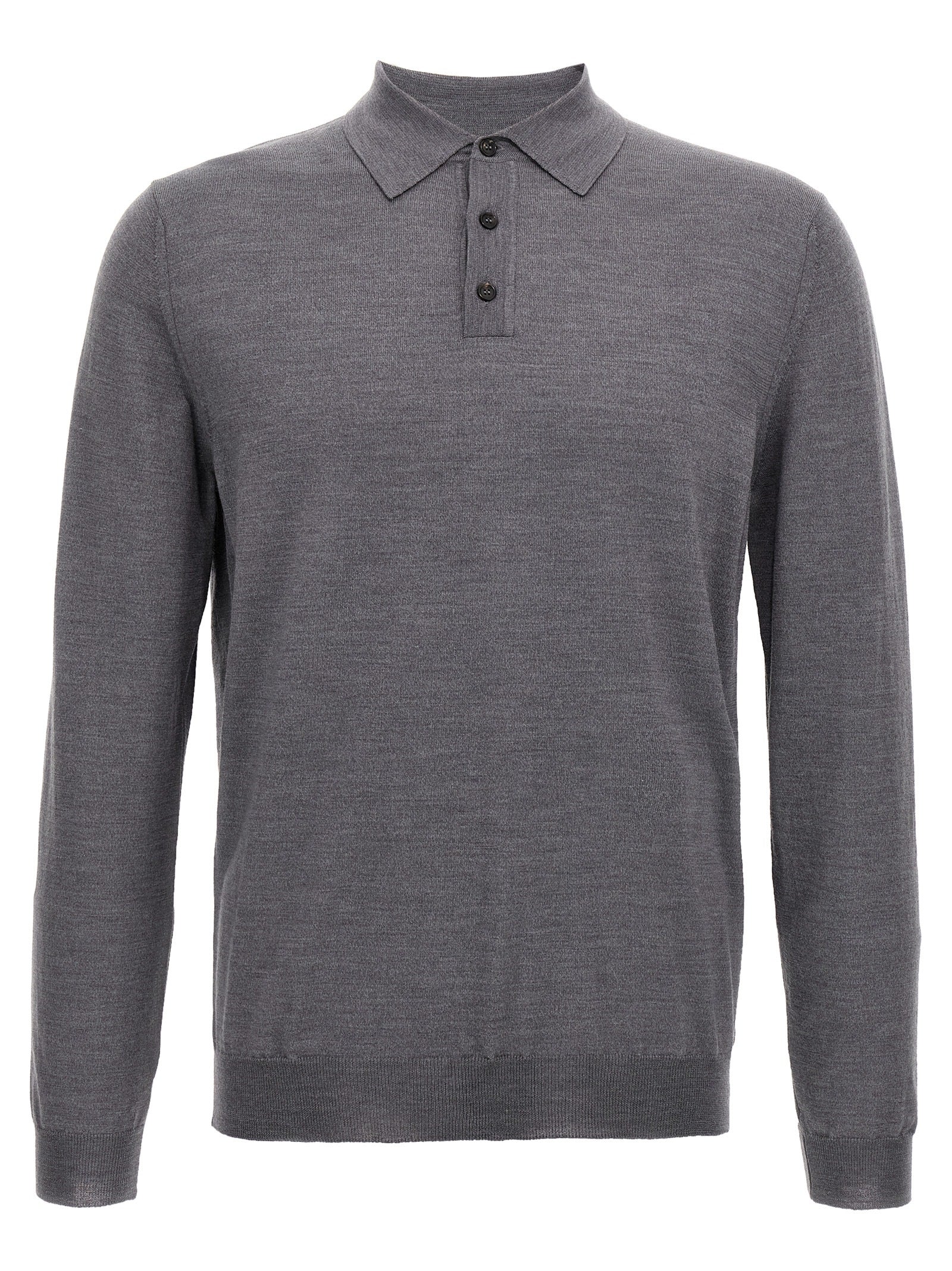 ZANONE Graues Poloshirt aus reiner Schurwolle