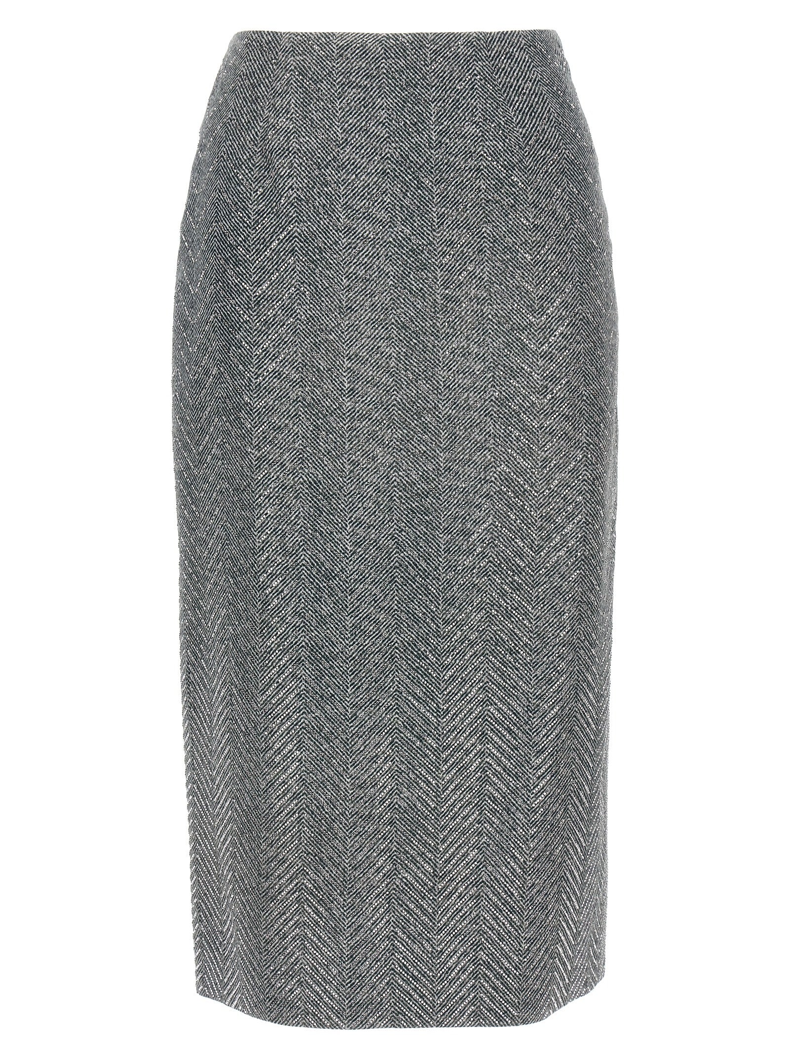 Ermanno Scervino Grauer Seiden-Midirock