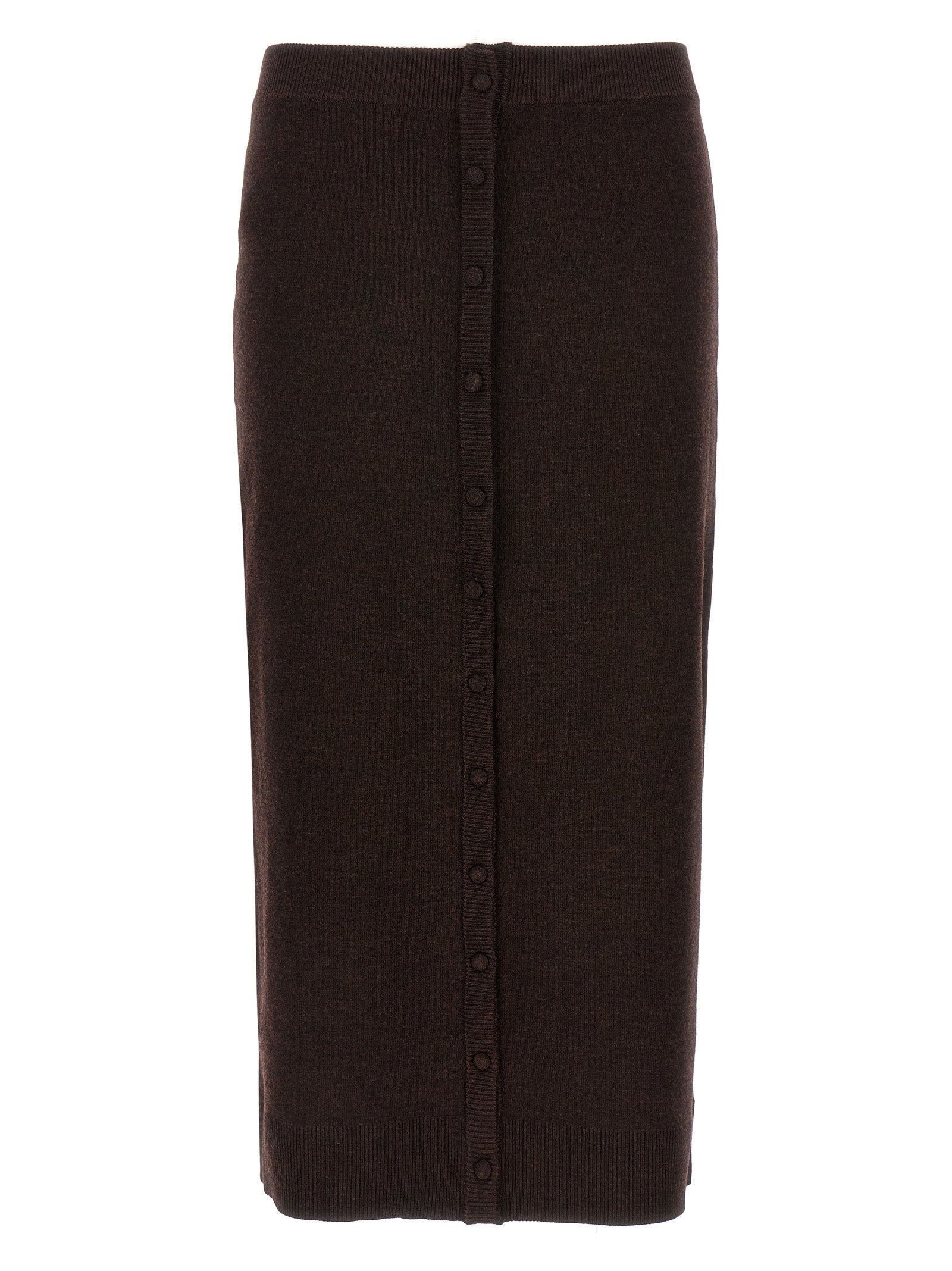 Victoria Beckham Brauner Woll-Midirock