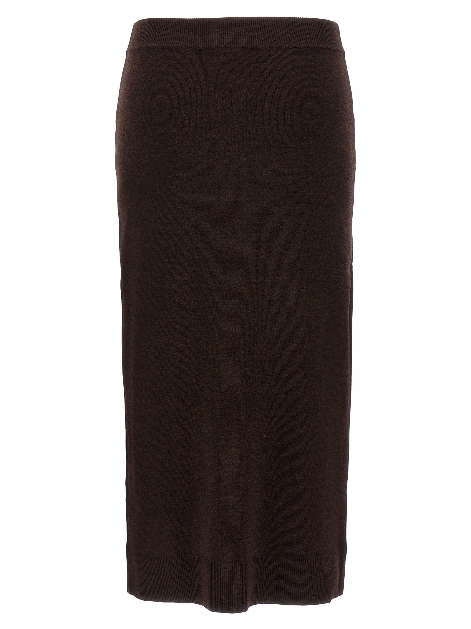 Victoria Beckham Brauner Woll-Midirock