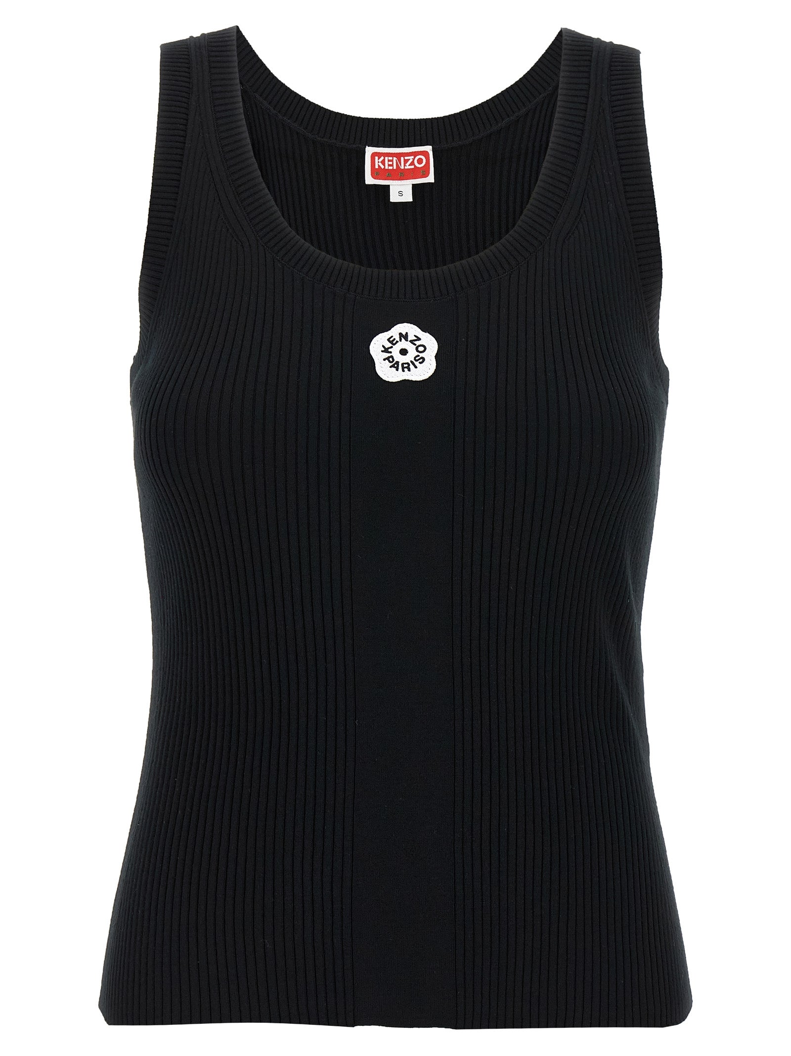 Kenzo Schwarzes ärmelloses T-Shirt aus Viskose
