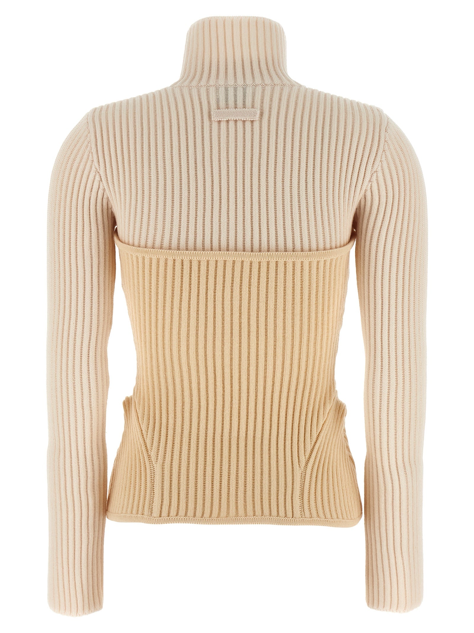 Jean Paul Gaultier Beiger Merino-Wollcardigan
