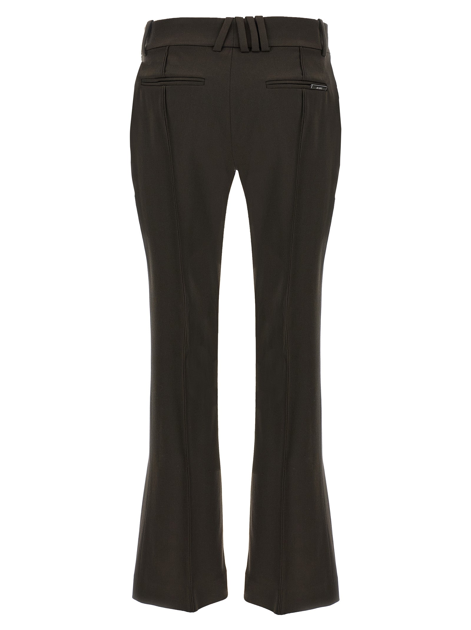 The Attico Braune Hose aus reiner Schurwolle mit ausgestelltem Bein