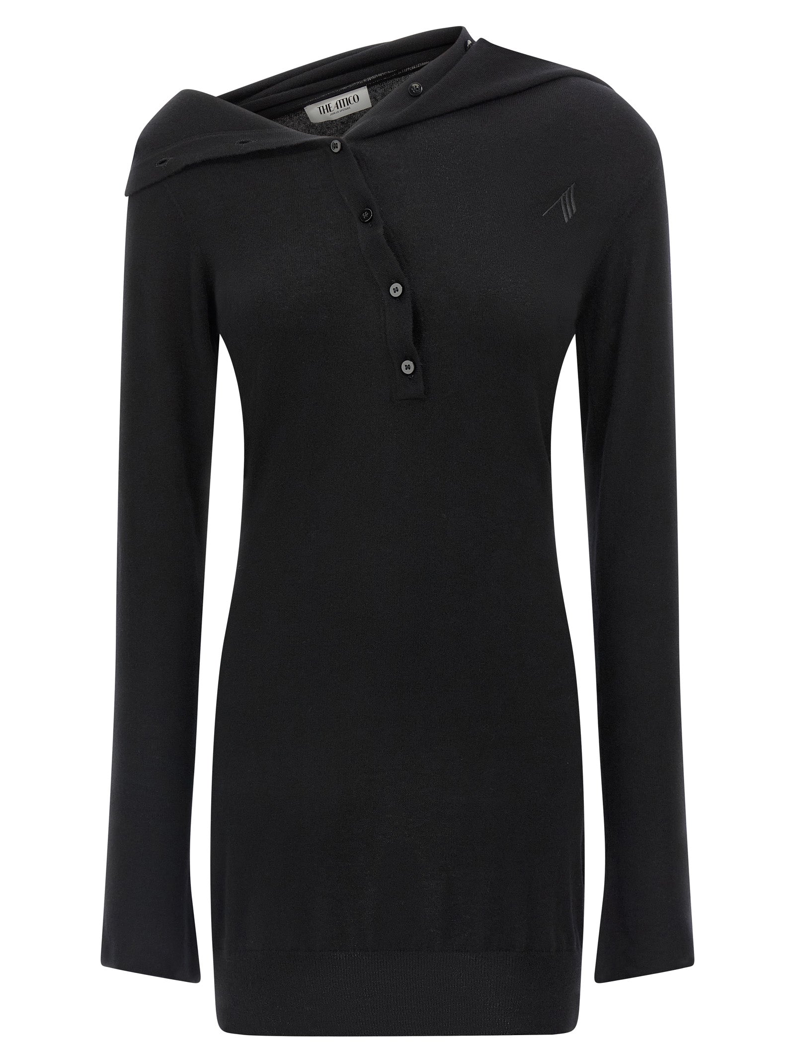 The Attico Kurzes Kleid aus schwarzer Schurwolle