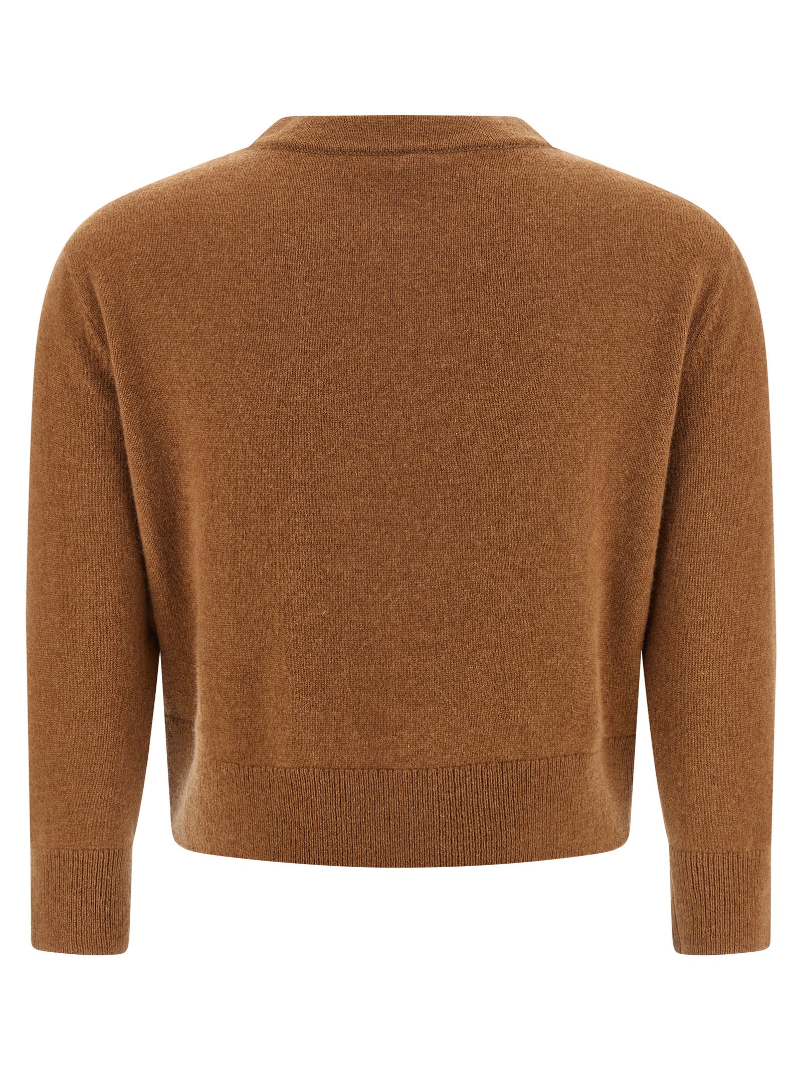 R13 Brauner Kaschmir-Strickjacke