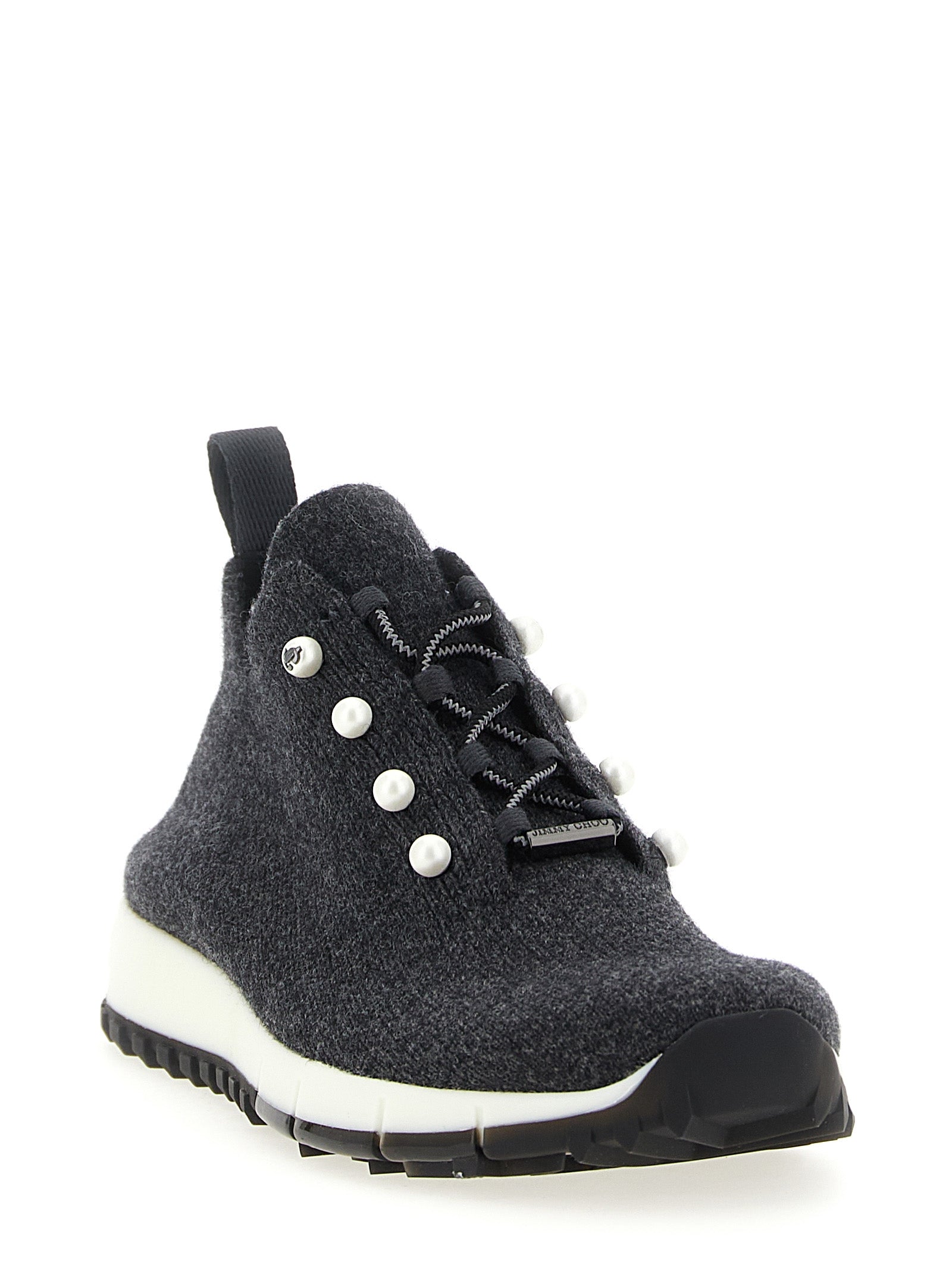 Jimmy Choo Schwarze Tencel Low-Top-Sneaker