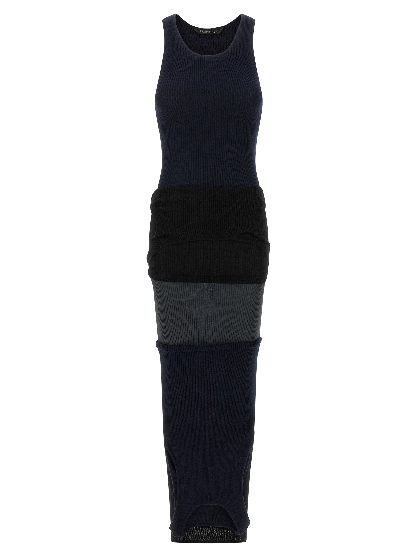 Balenciaga Schwarzes Baumwoll-Maxikleid