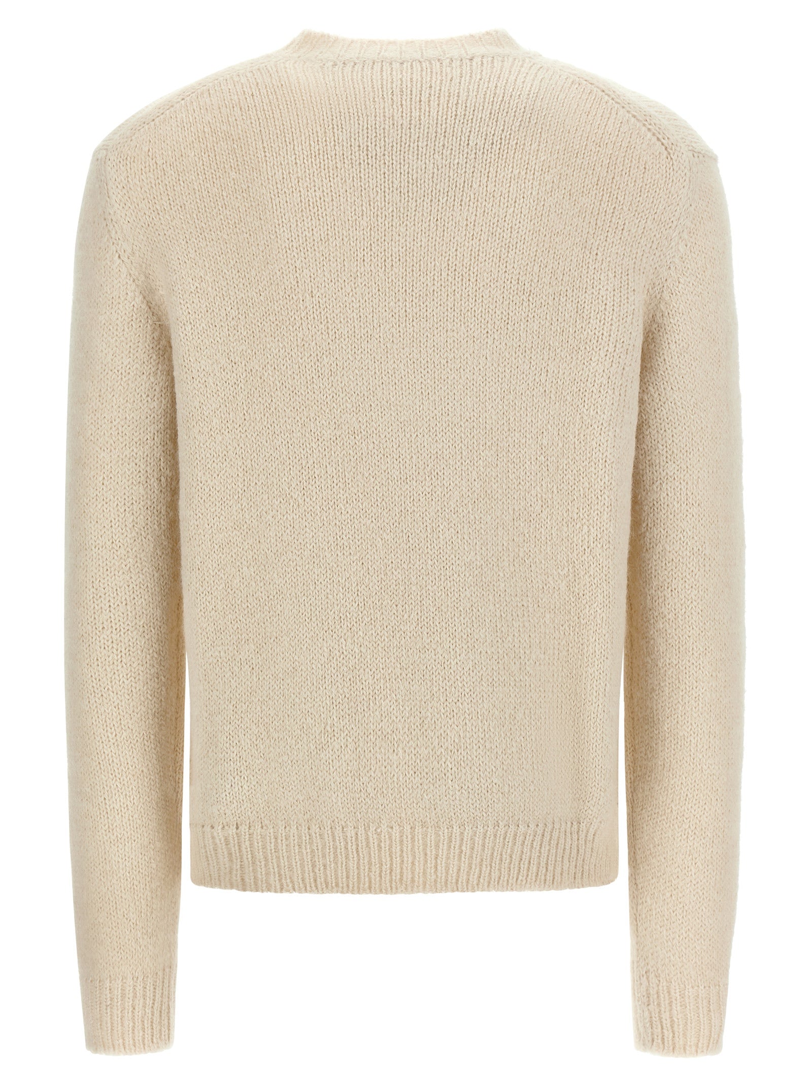 Jil Sander Weiße Strickjacke aus Alpakawolle