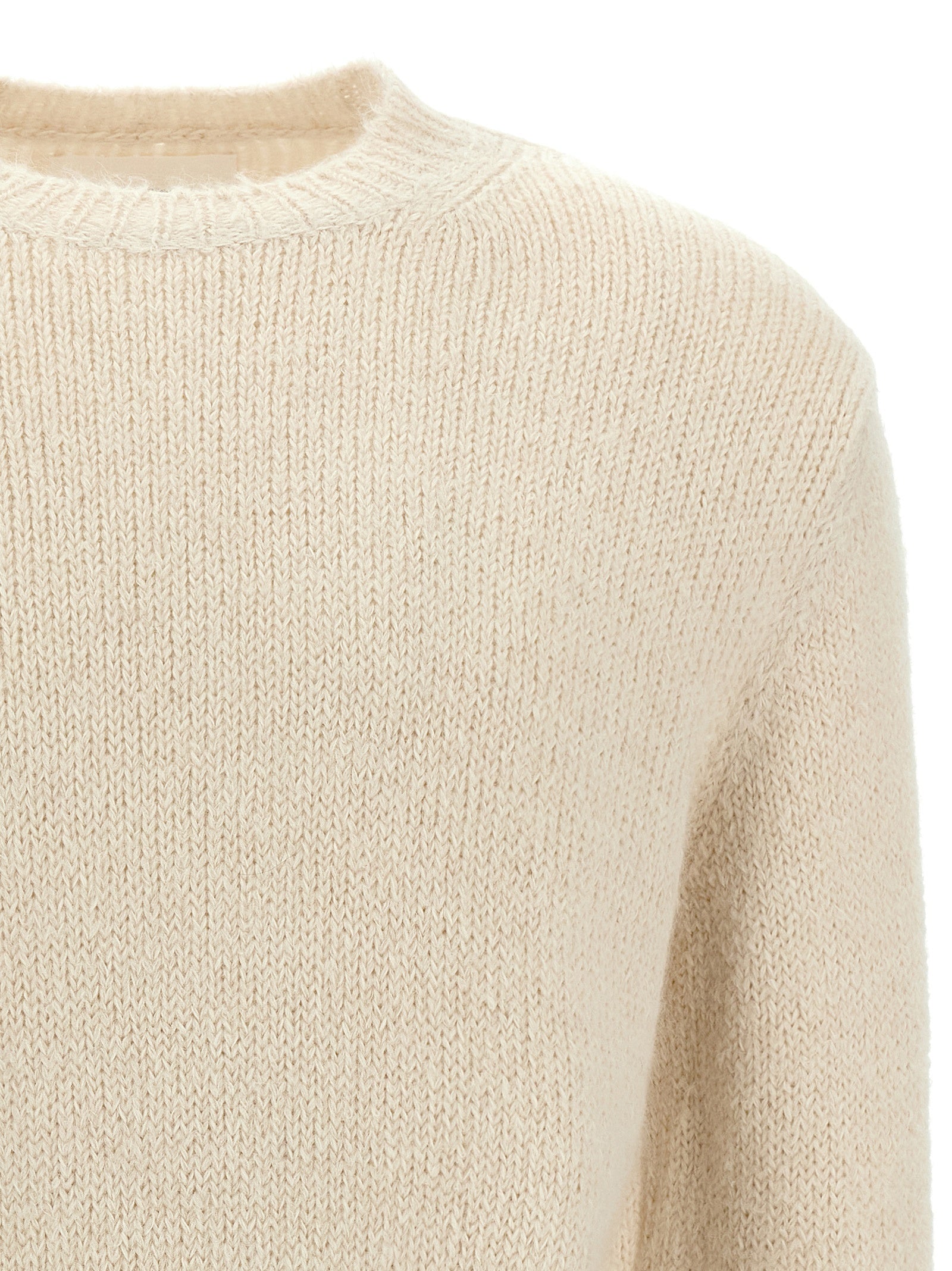 Jil Sander Weiße Strickjacke aus Alpakawolle