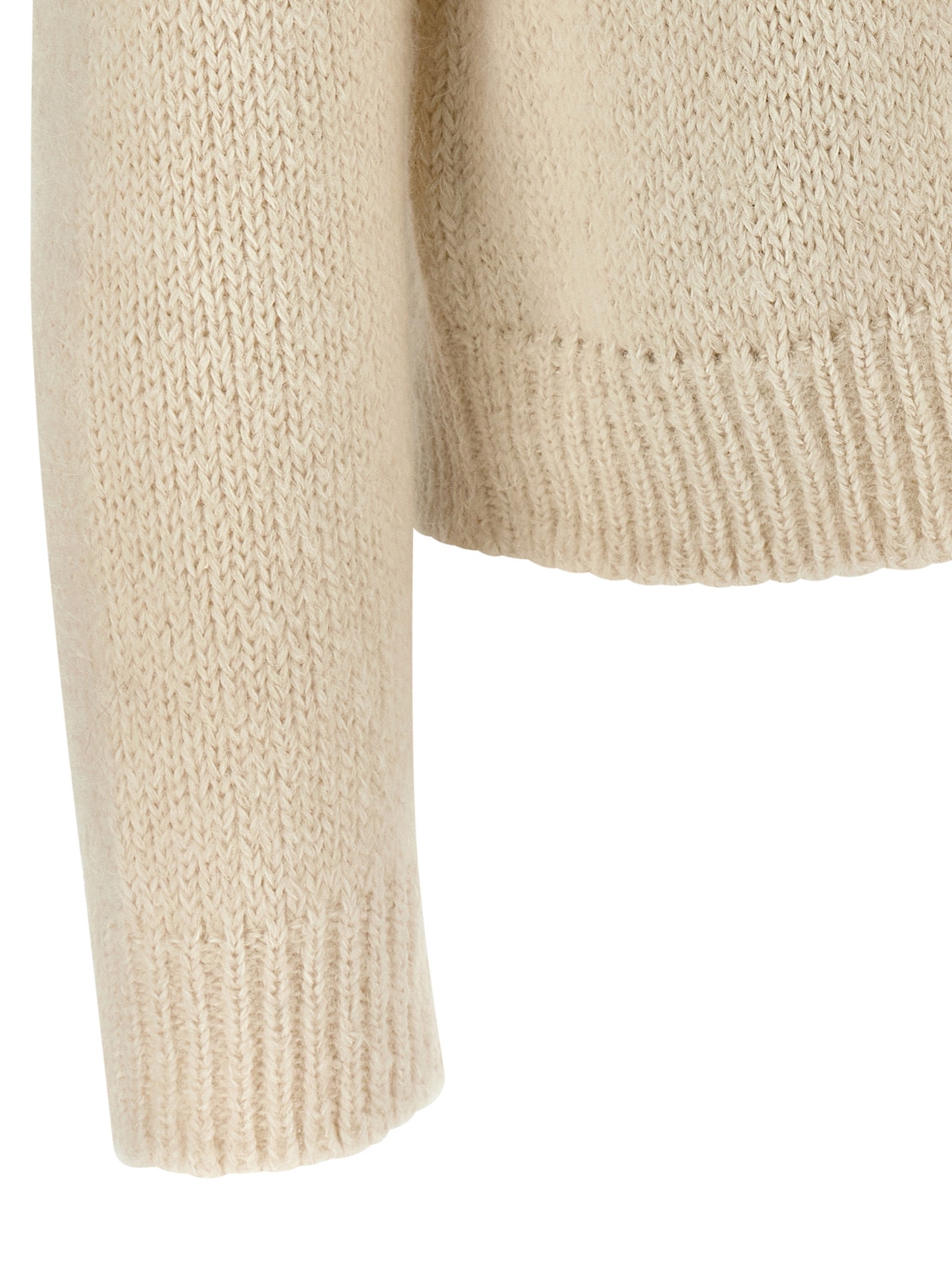 Jil Sander Weiße Strickjacke aus Alpakawolle