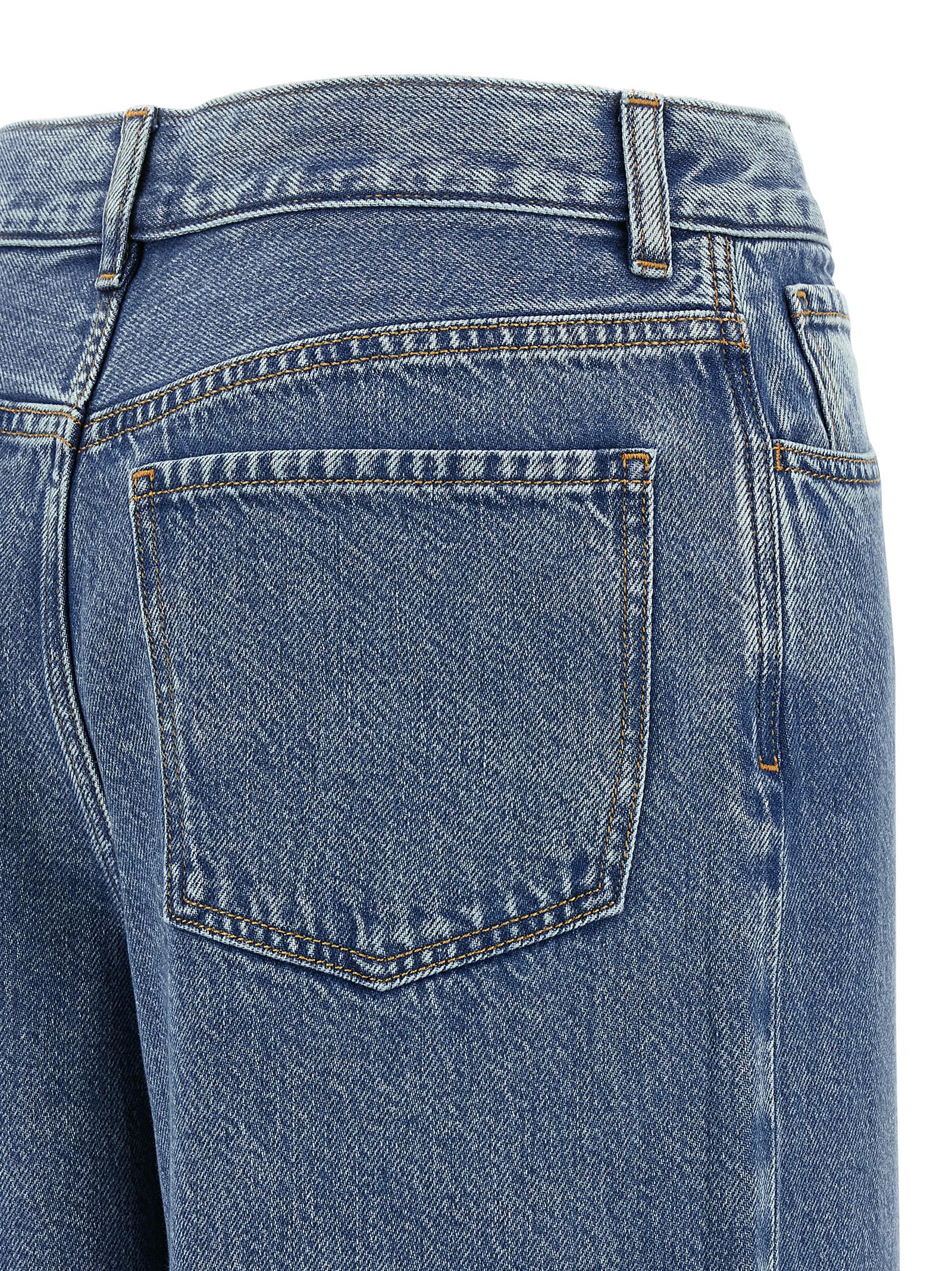 Theory Blaue High-Waist Jeans aus Baumwolle