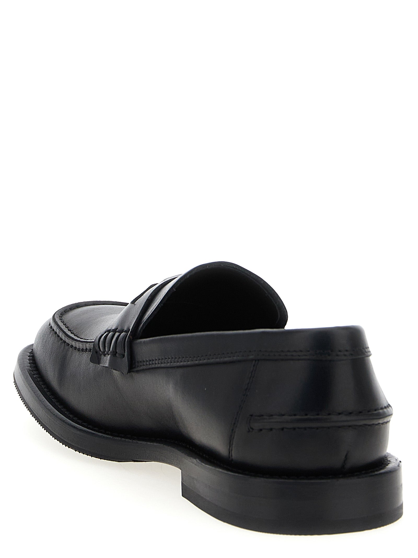Moschino Schwarze Loafer aus Samt und Leder zum Hineinschlüpfen